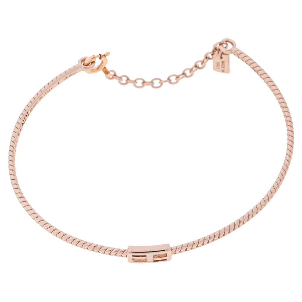 

Fendi Rose Gold Tone Baguette Bracelet