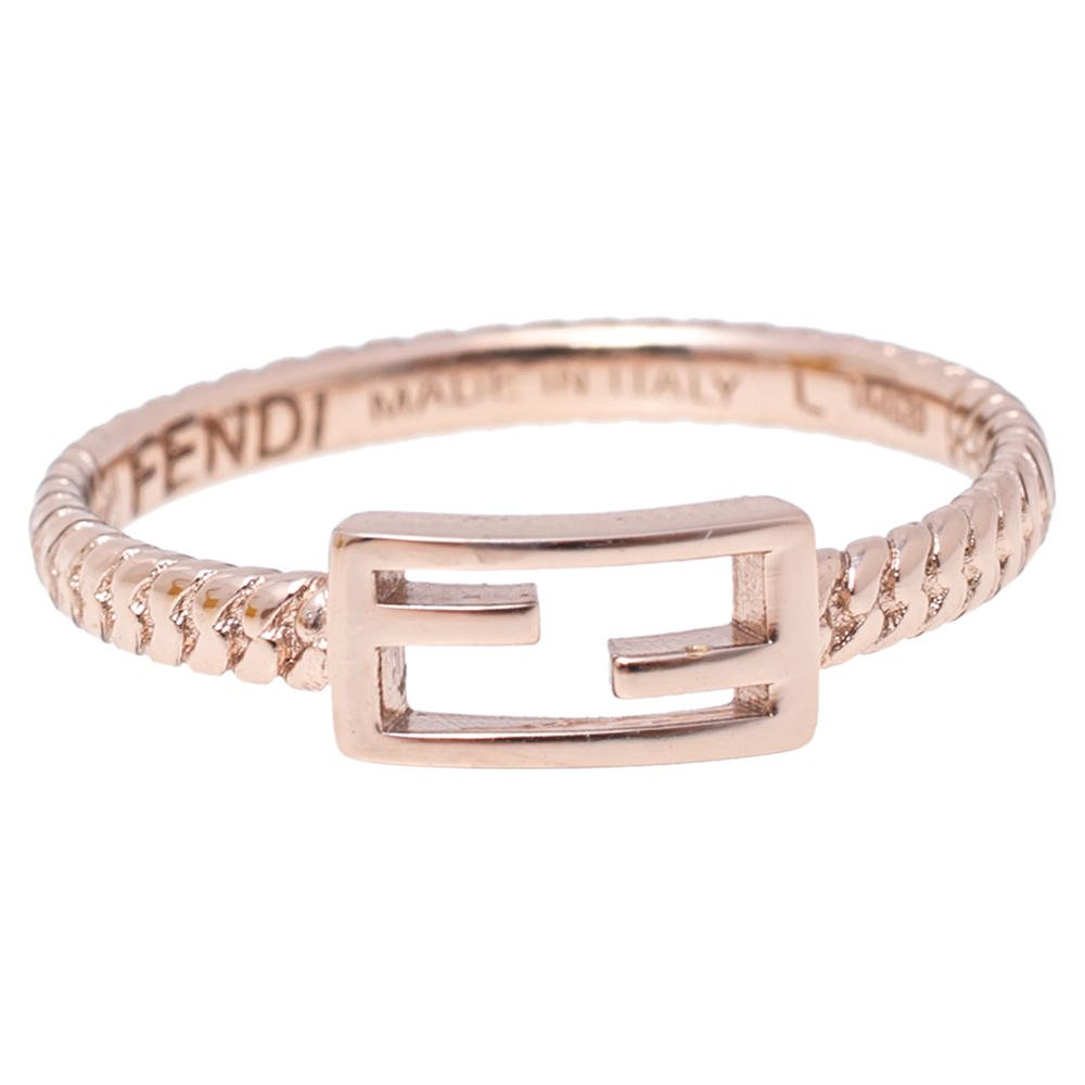 

Fendi Rose Gold Tone Baguette Ring