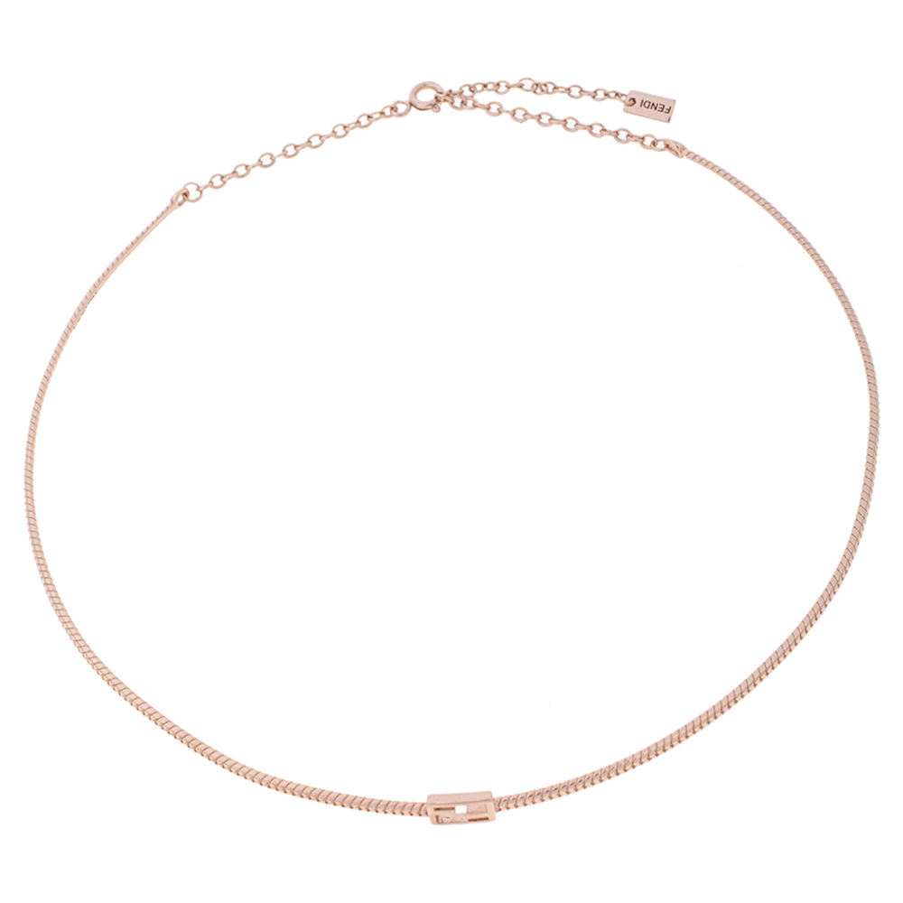 

Fendi Rose Gold Tone Baguette Necklace