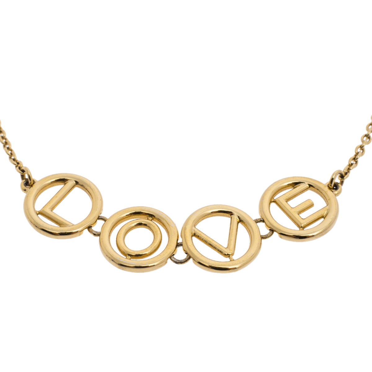 

Fendi Gold Tone Love Charm Bracelet