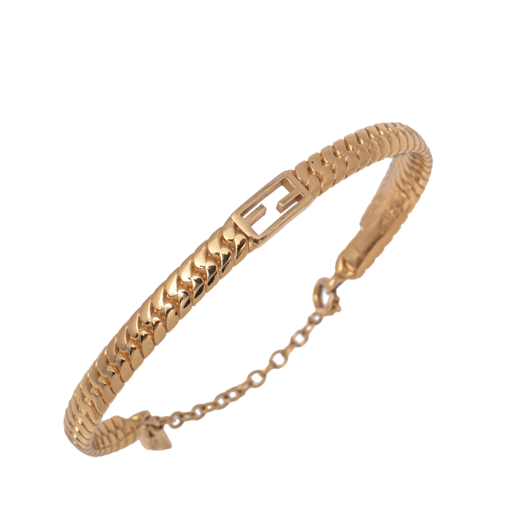 

Fendi Gold Tone Baguette Bracelet