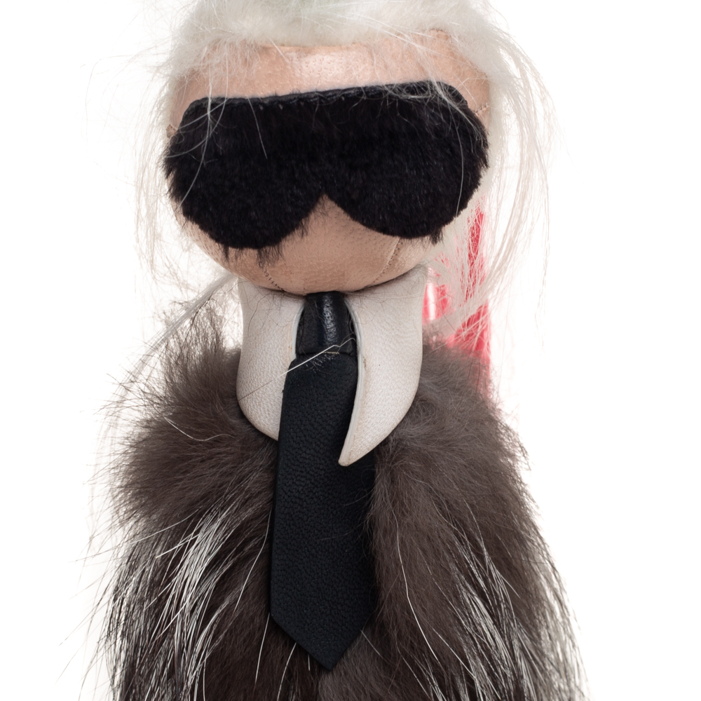 

Fendi Mini Karlito Brown Fur & Leather Bag Charm