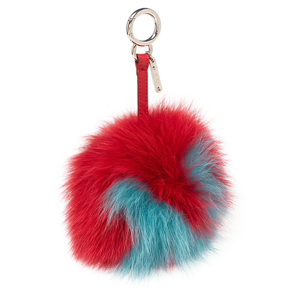 

Fendi Red Fox Fur Letter N Bag Charm