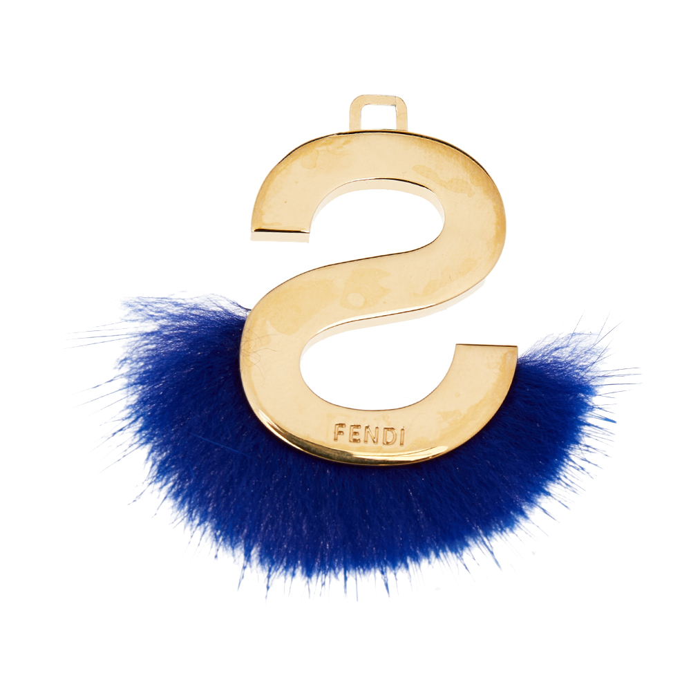 

Fendi Abclick Letter  Fur Gold Tone Charm