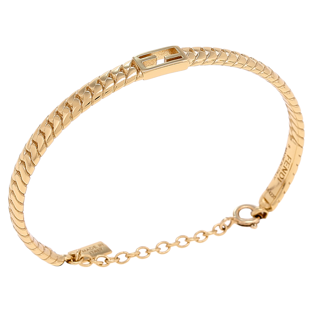 

Fendi Gold Tone FF Baguette Bracelet