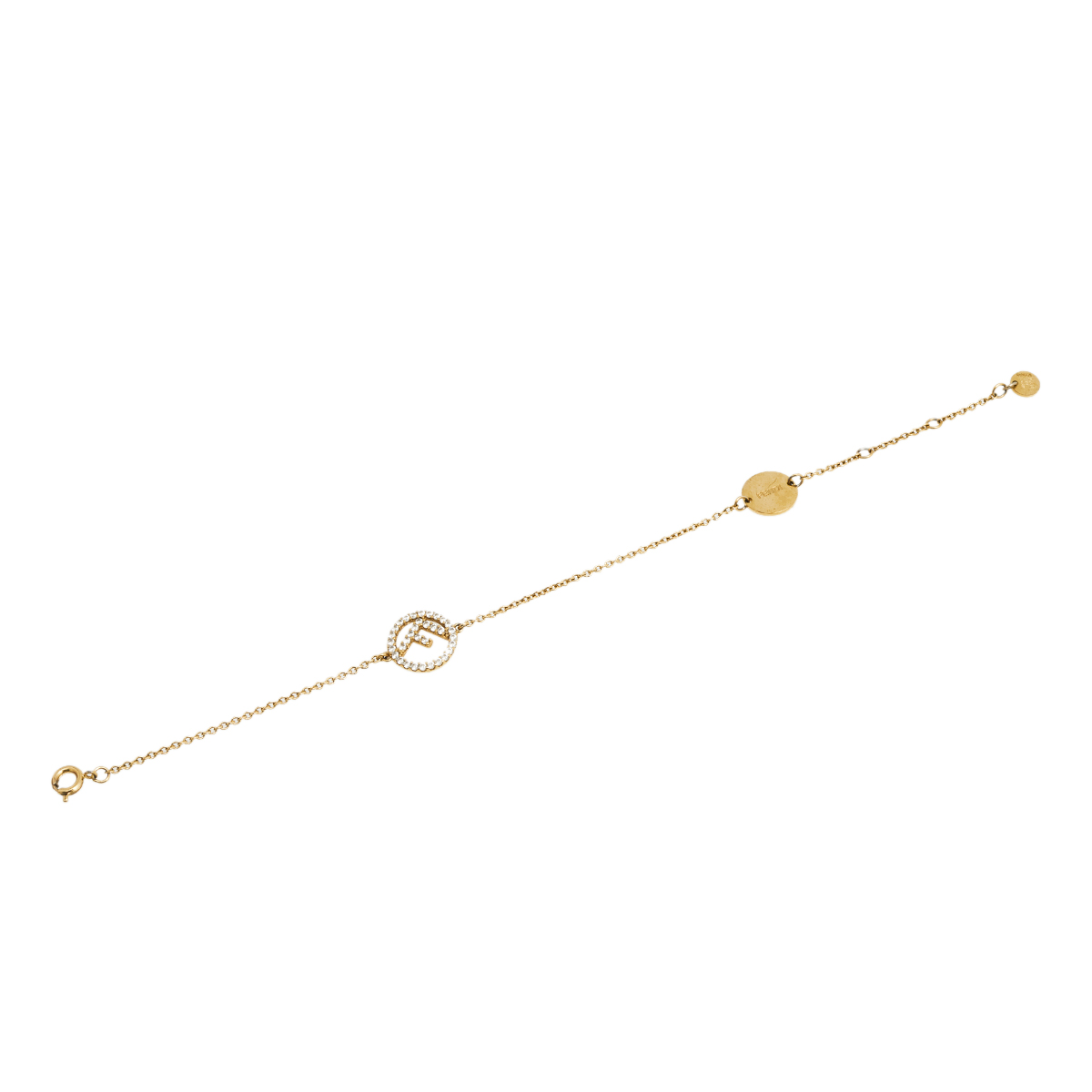 

Fendi F is Fendi Crystal Gold Tone Bracelet