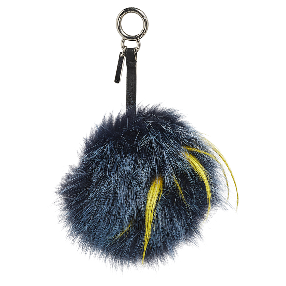 

Fendi Navy Blue Fur Zesty Bug Bag Charm