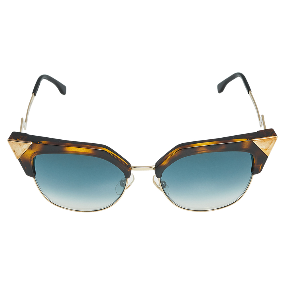 

Fendi Brown Havana/ Green Gradient FF0149/S Iridia Cat Eye Sunglasses