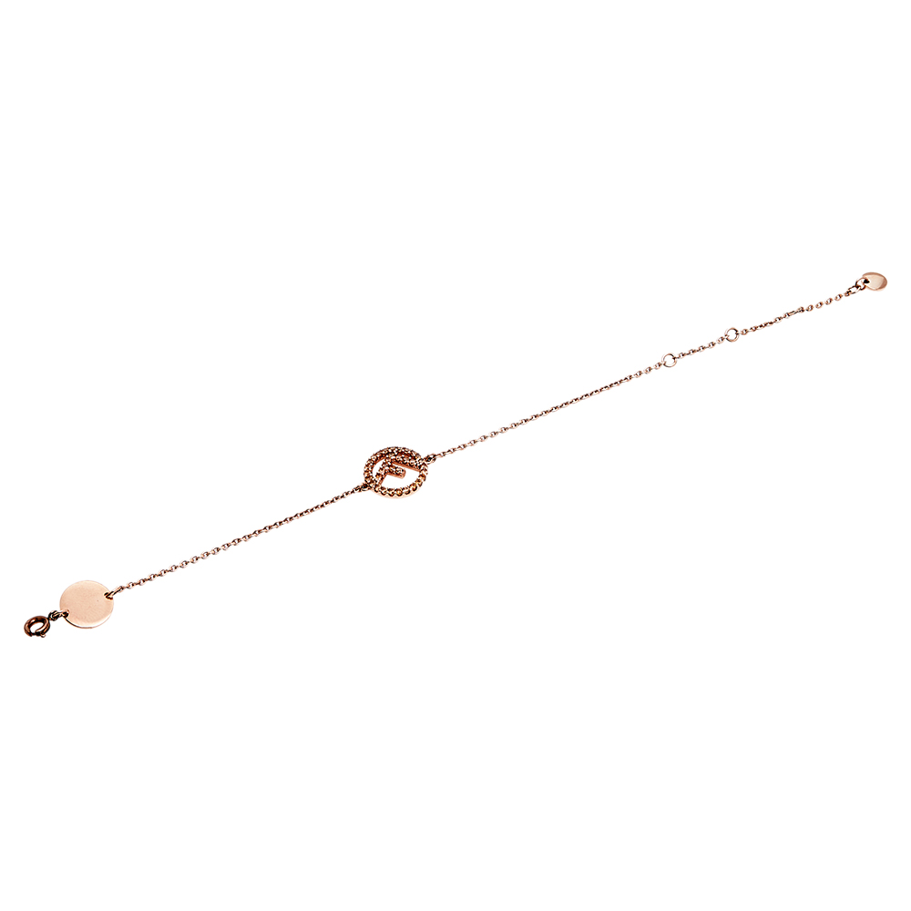 

Fendi F is Fendi Crystal Rose Gold Tone Station Necklace