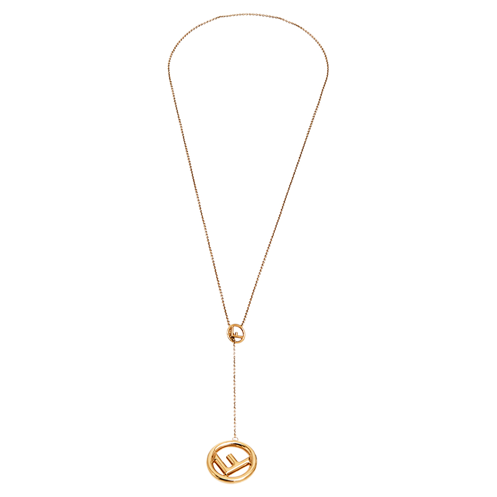 

Fendi F is Fendi Gold Tone Lariat Necklace