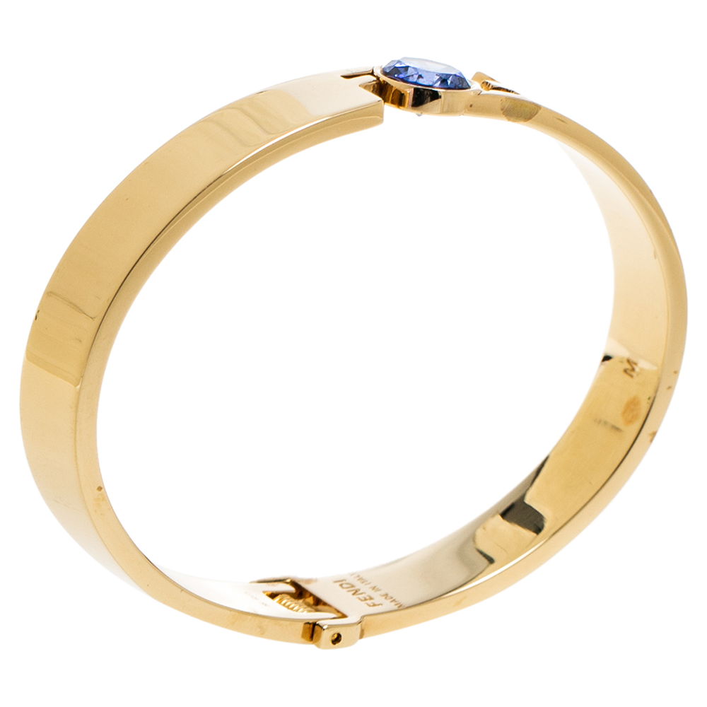 

Fendi Gold Tone Crystal Fendista Bracelet