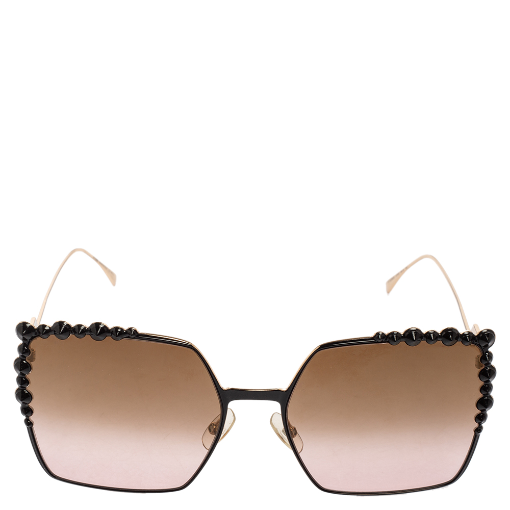 

Fendi Black/Gold Gradient FF0259/S Cat Eye Oversized Sunglasses