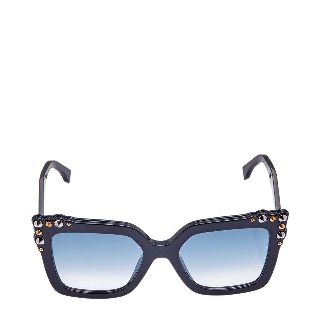 

Fendi Black/Blue Gradient FF0260 Square Studded Sunglasses