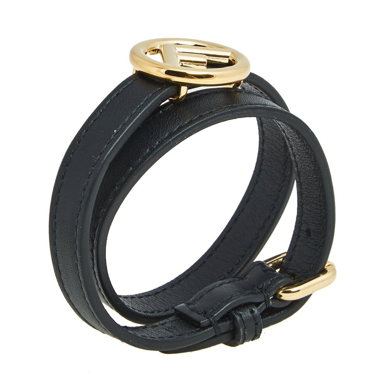 

Fendi F is Fendi Black Leather Double Wrap Bracelet