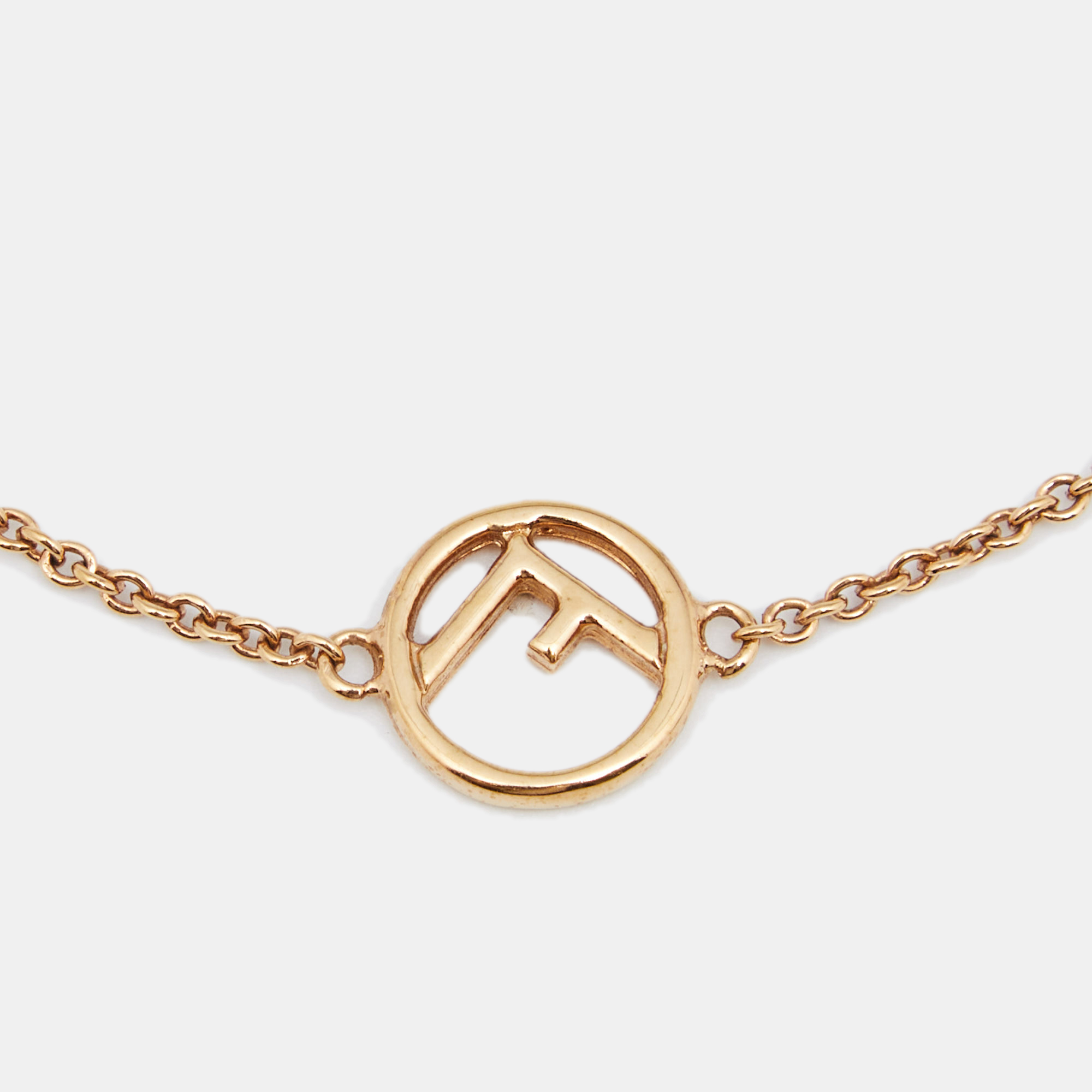 

Fendi F is Fendi Gold Tone Crystal Logo Station Bracelet