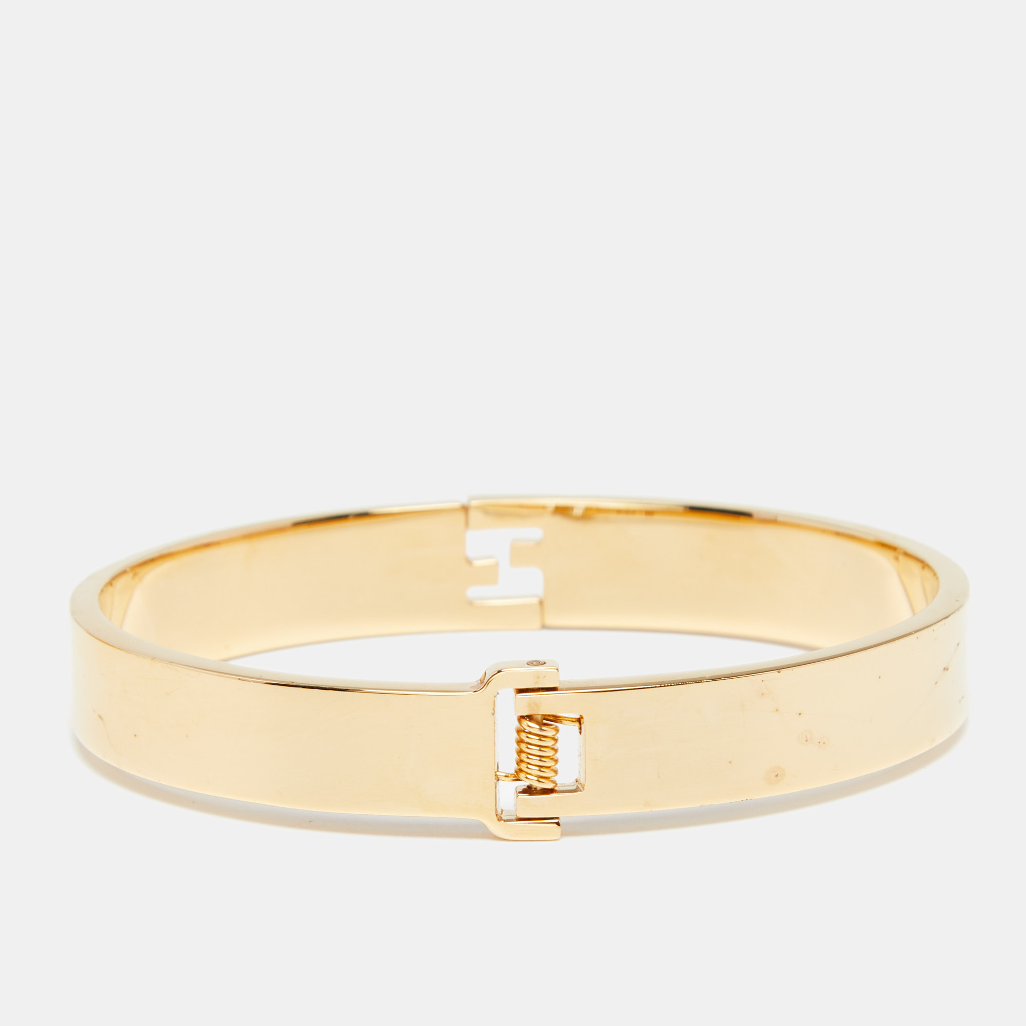 

Fendi Fendista Crystal Gold Tone Cuff Bracelet