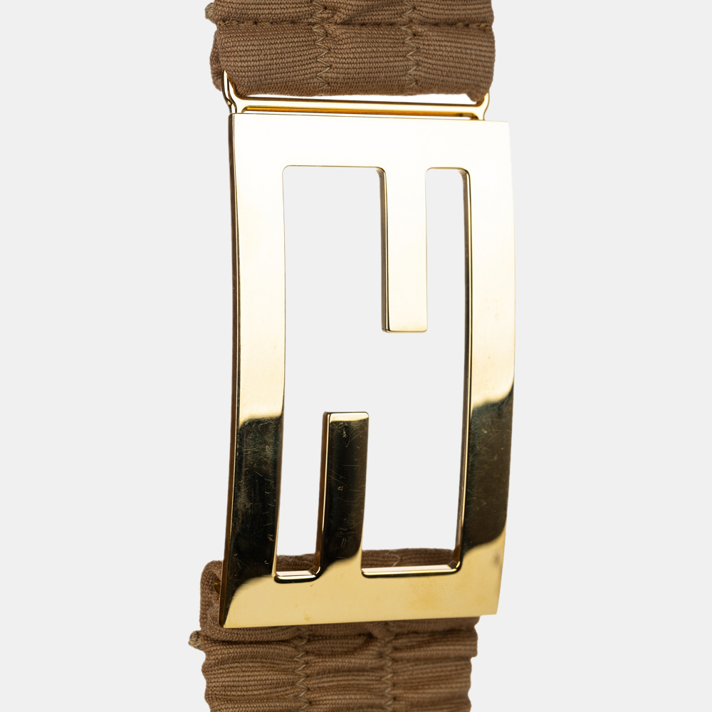 

Fendi Brown/Gold FF Logo Belt