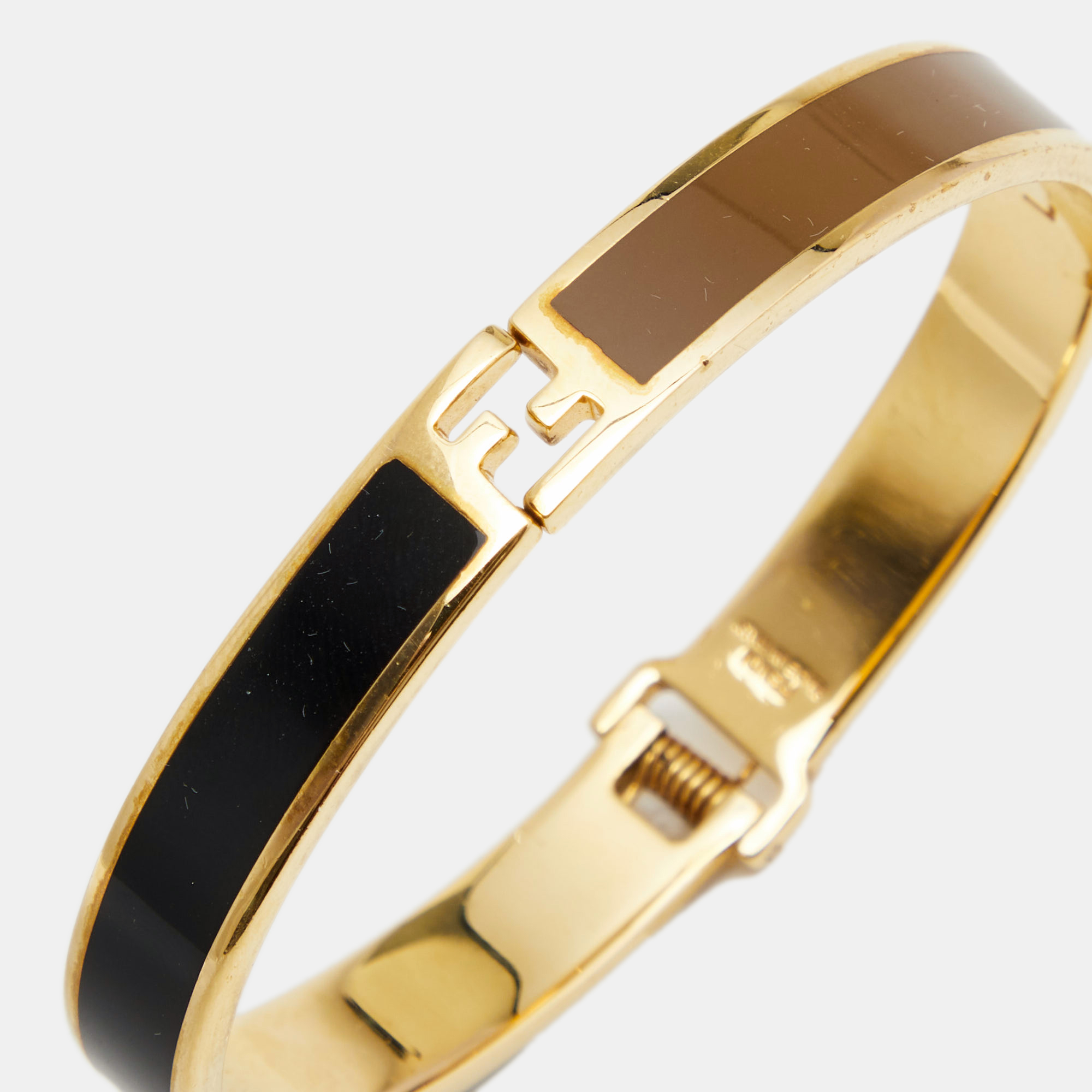

Fendi The Fendista Bicolor Enamel Gold Tone Bracelet