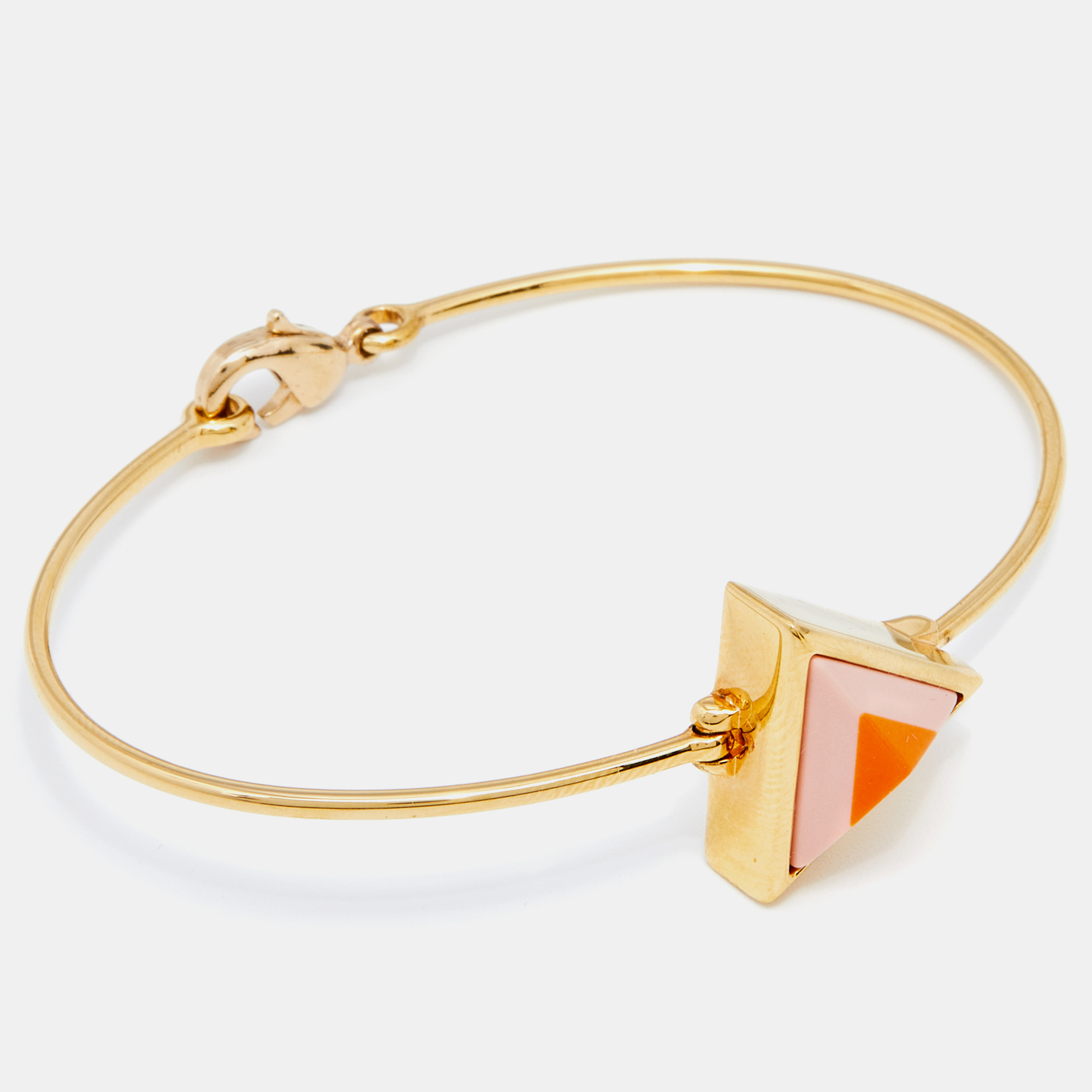 

Fendi Pink/Orange Resin Rainbow Pyramid Gold Tone Bracelet