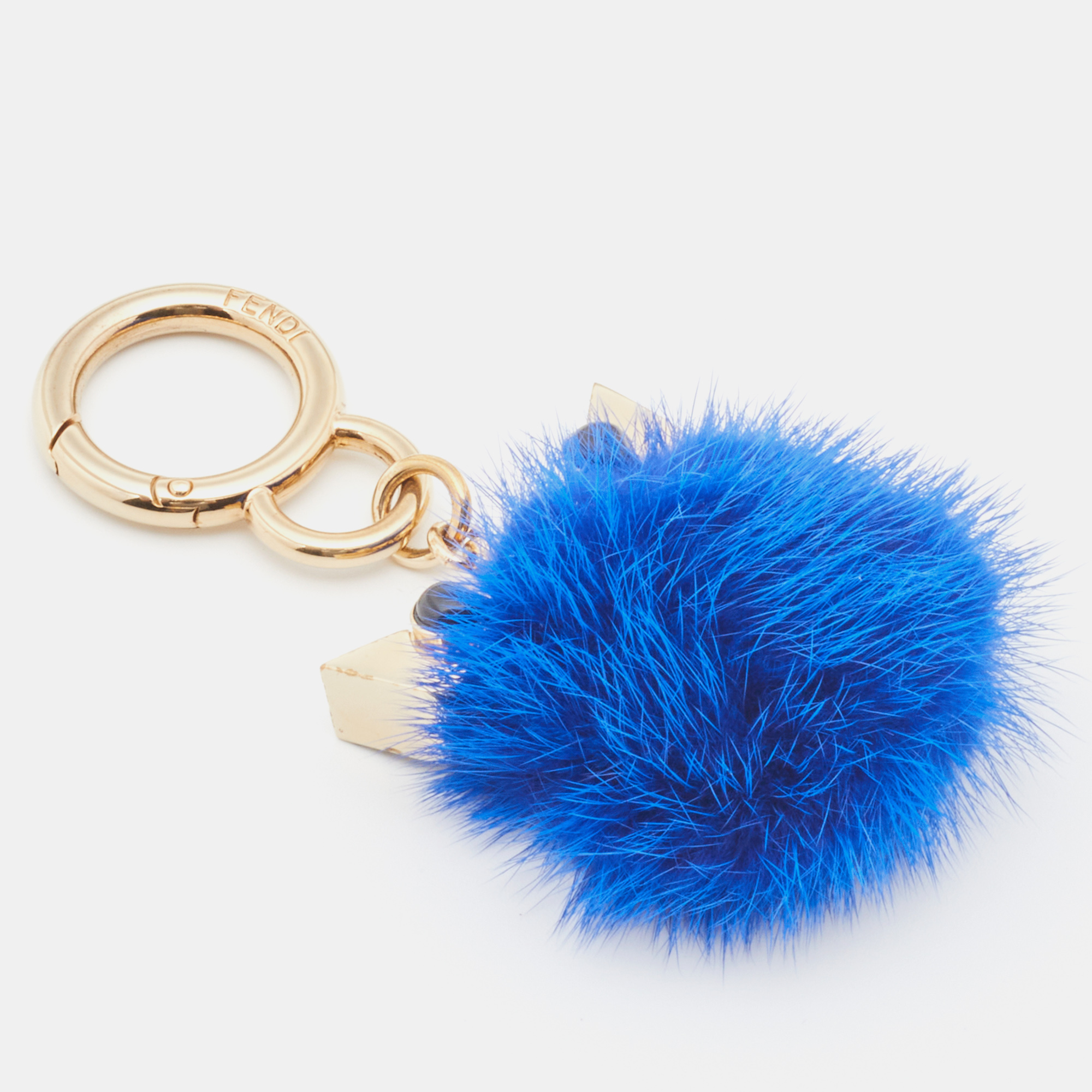 

Fendi Monster Eye Mini Blue Fur Pom Pom Bag Charm
