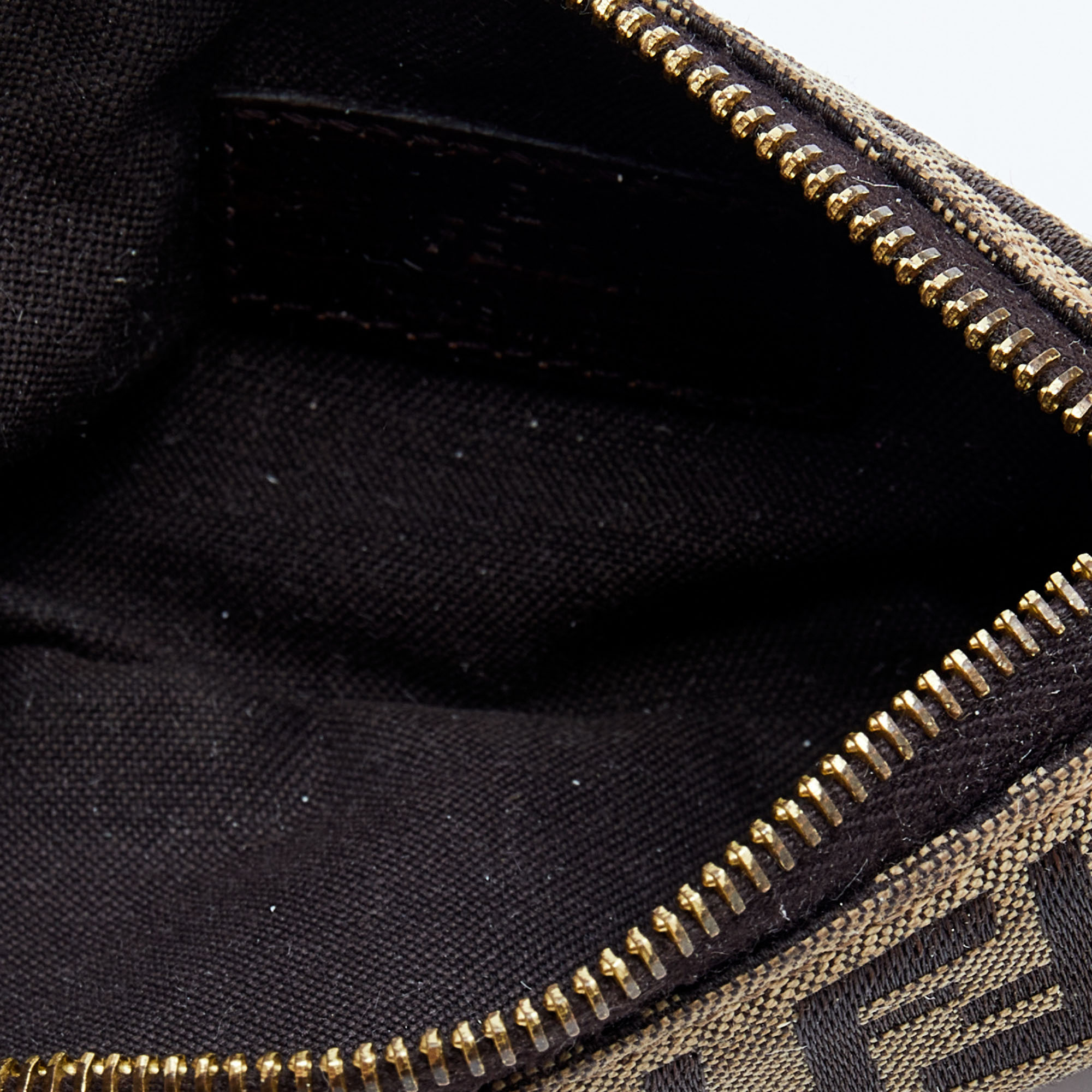 

Fendi Tobacco Zucchino Canvas Key Chain Pouch, Brown