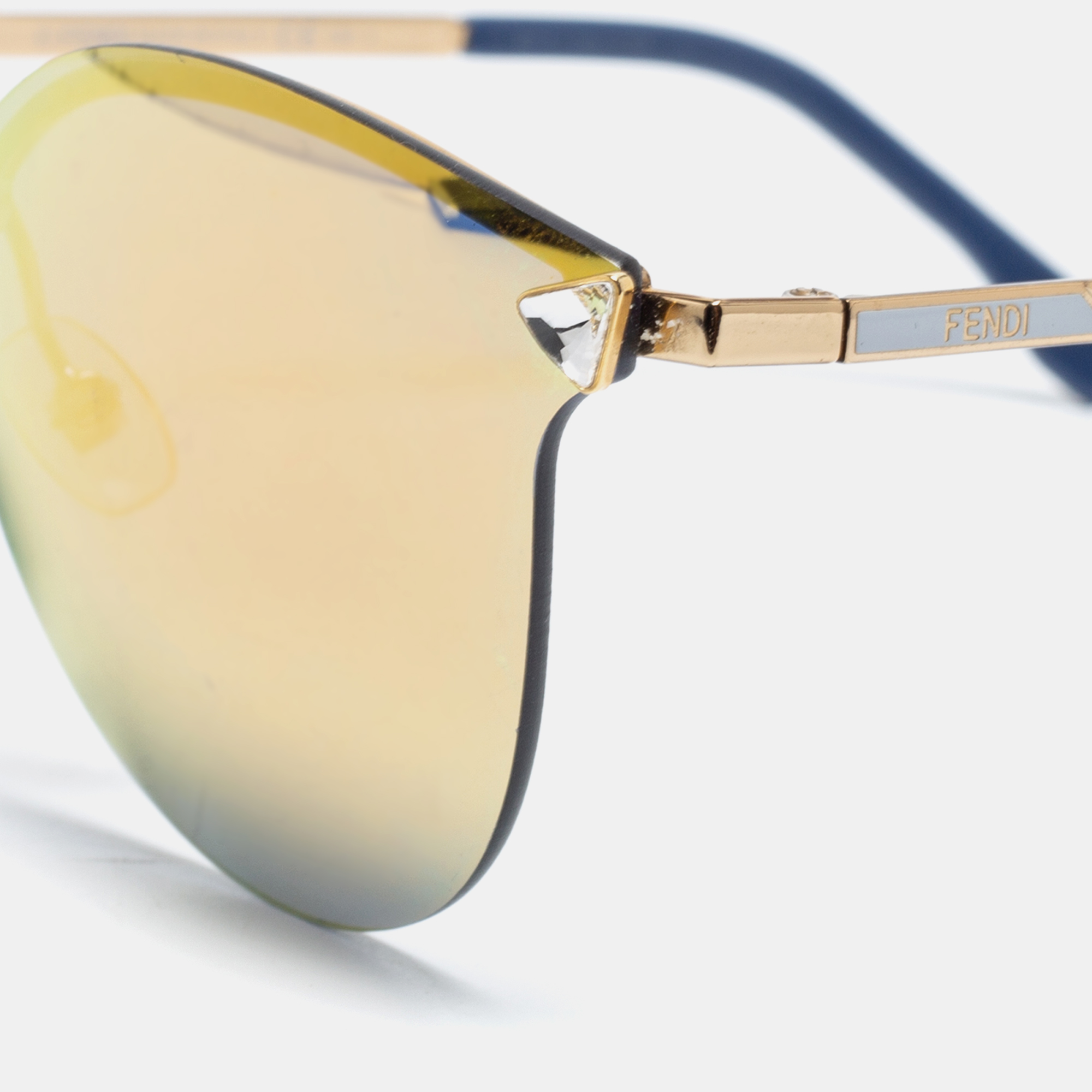 

Fendi Gold Tone/ Gold Mirrored FF 0040/S Iridia Cat-Eye Sunglasses