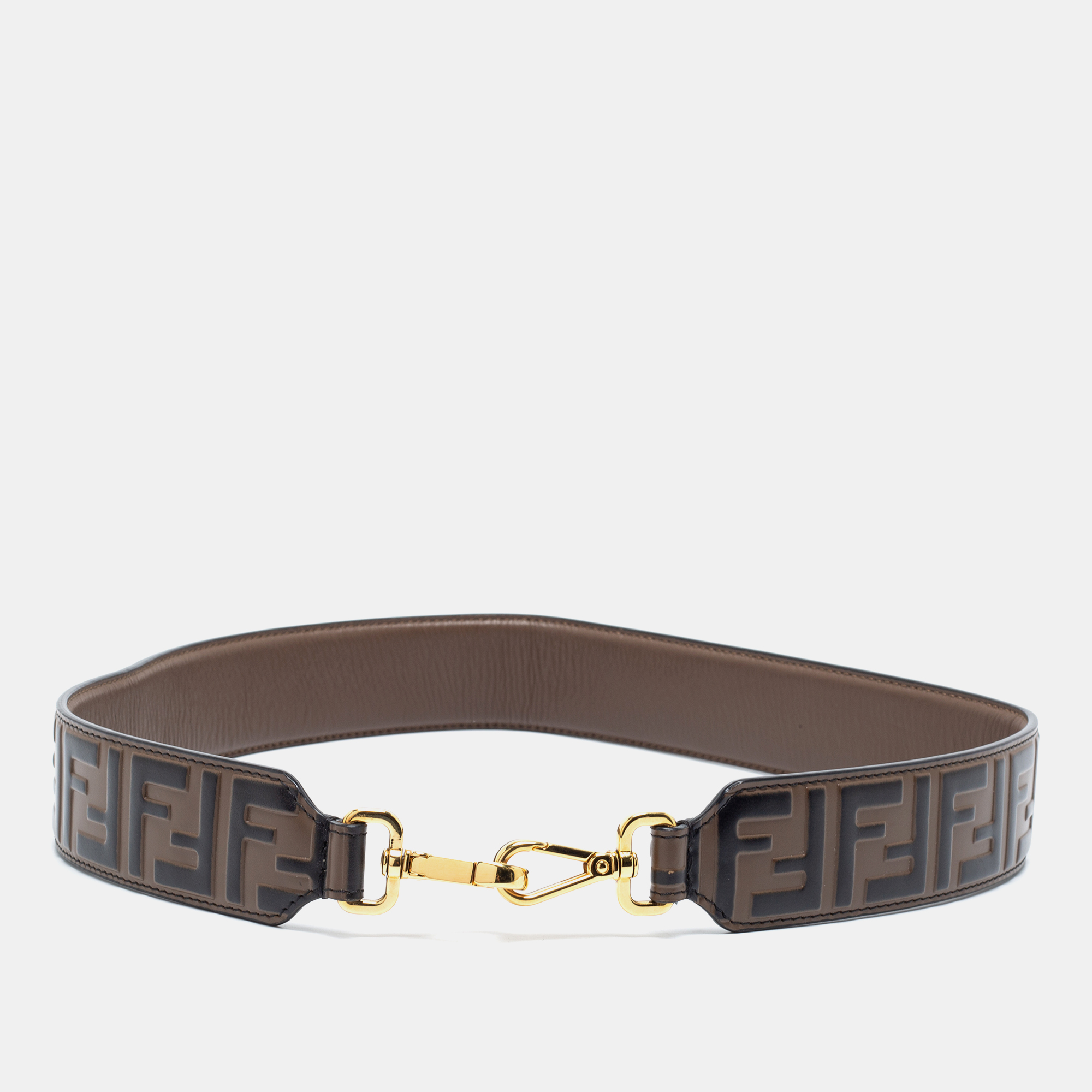 

Fendi Tobacco Zucca Leather Strap You Bag Shoulder Strap, Brown