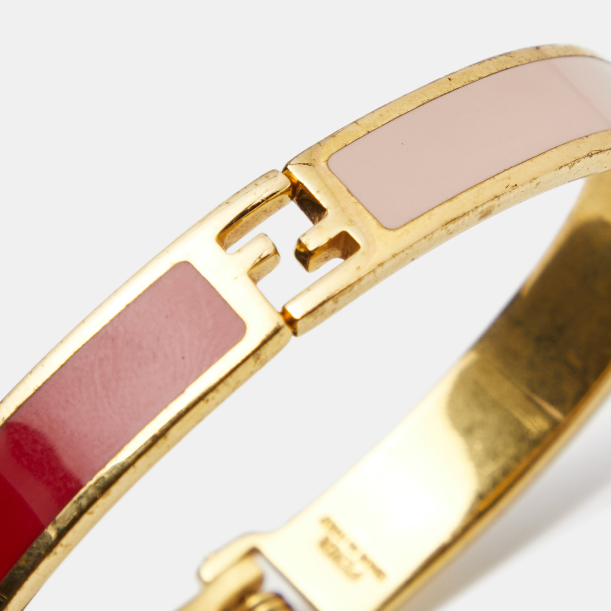 

Fendi Fendista Bicolor Enamel Gold Tone Bracelet