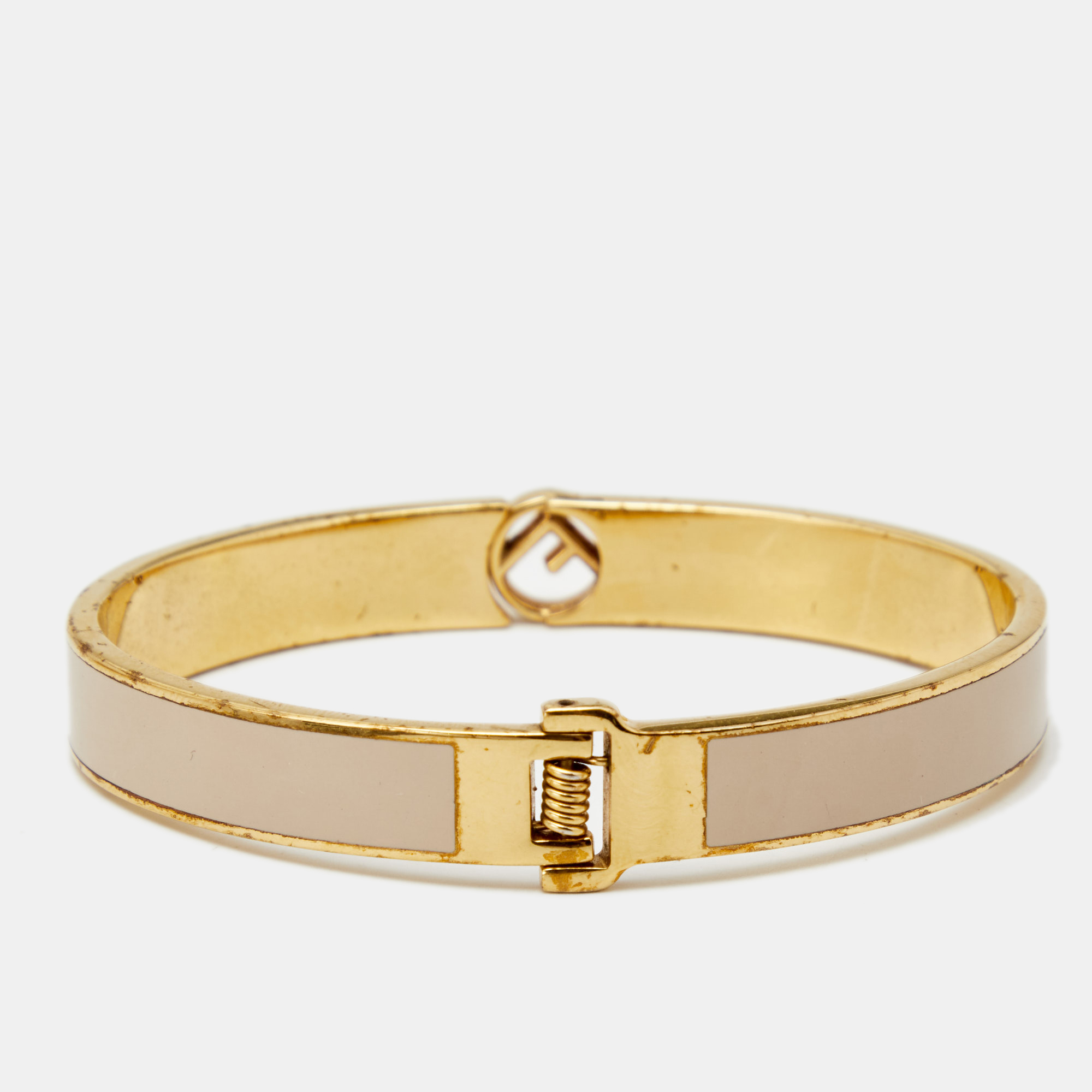 

Fendi 'F is Fendi' Enamel Gold Tone Bracelet