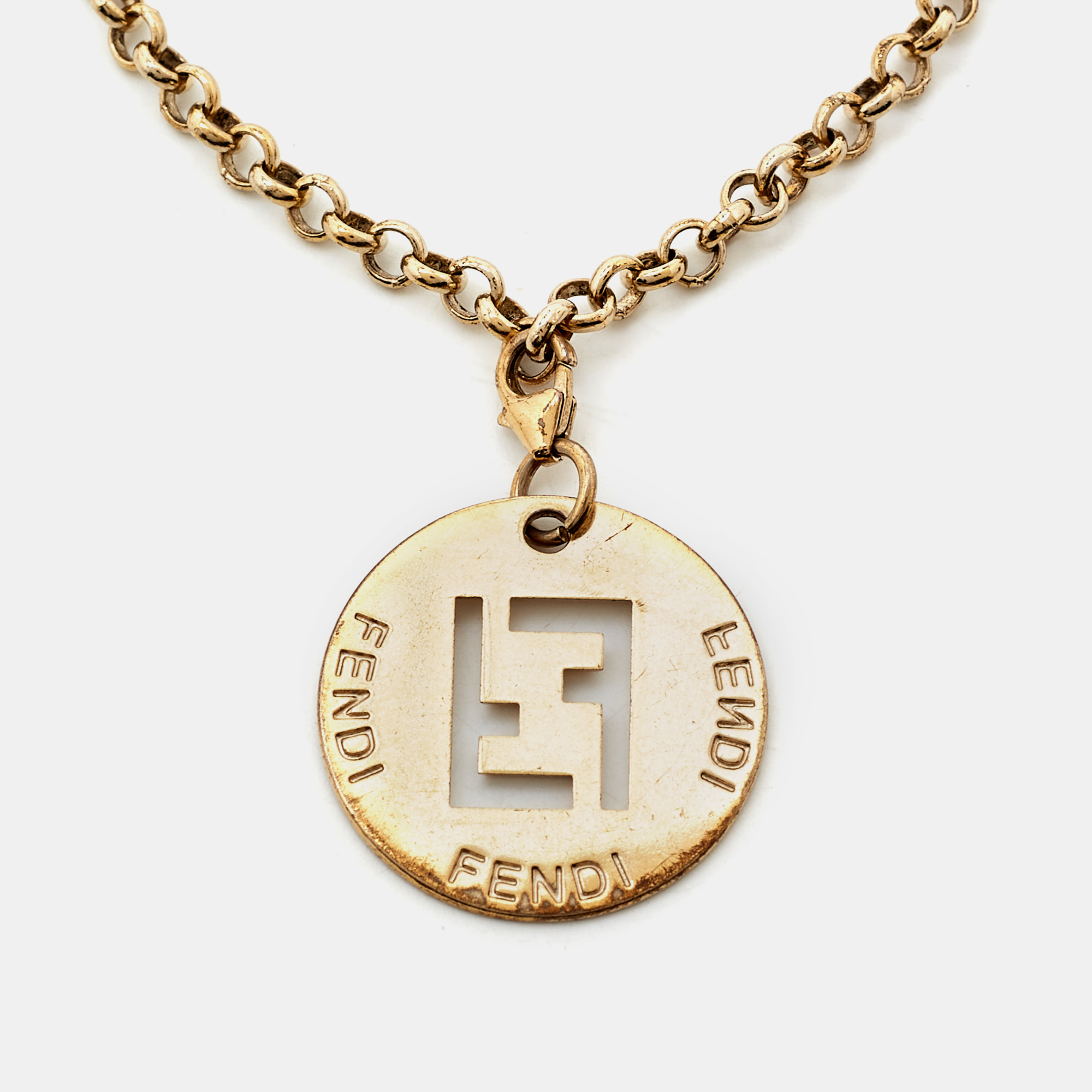 

Fendi FF Identification Gold Tone Charm Bracelet