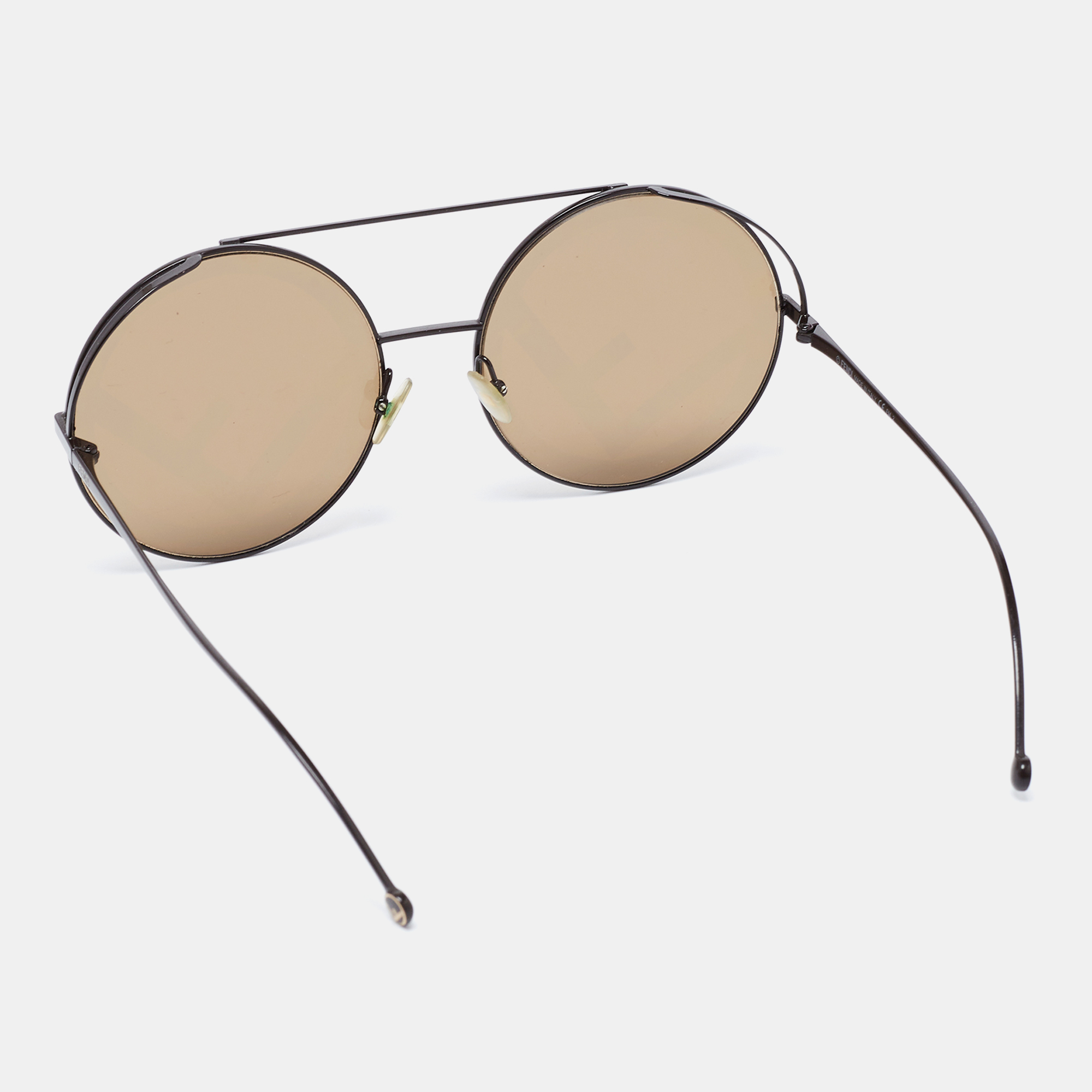 

Fendi Brown Tone/ Brown Mirrored Monogram FF 0285/S Round Run Away Sunglasses
