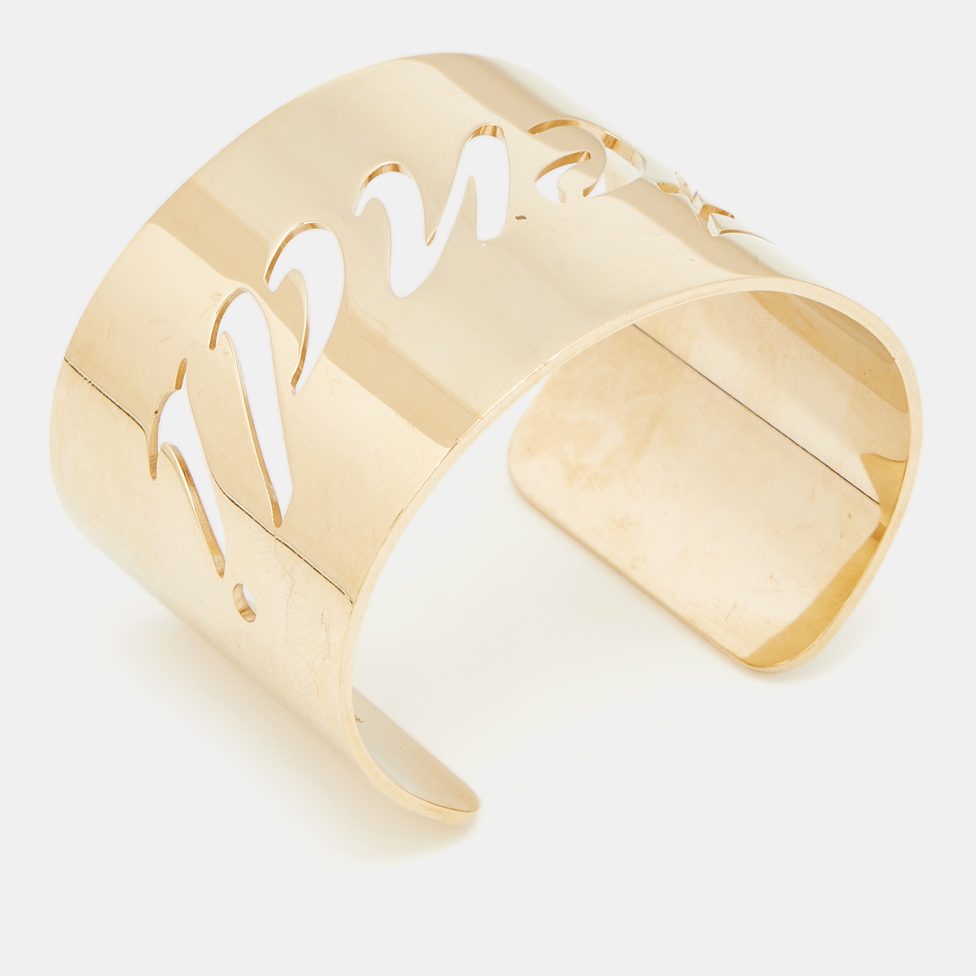 

Fendi Gold Tone Signature Open Cuff Bracelet