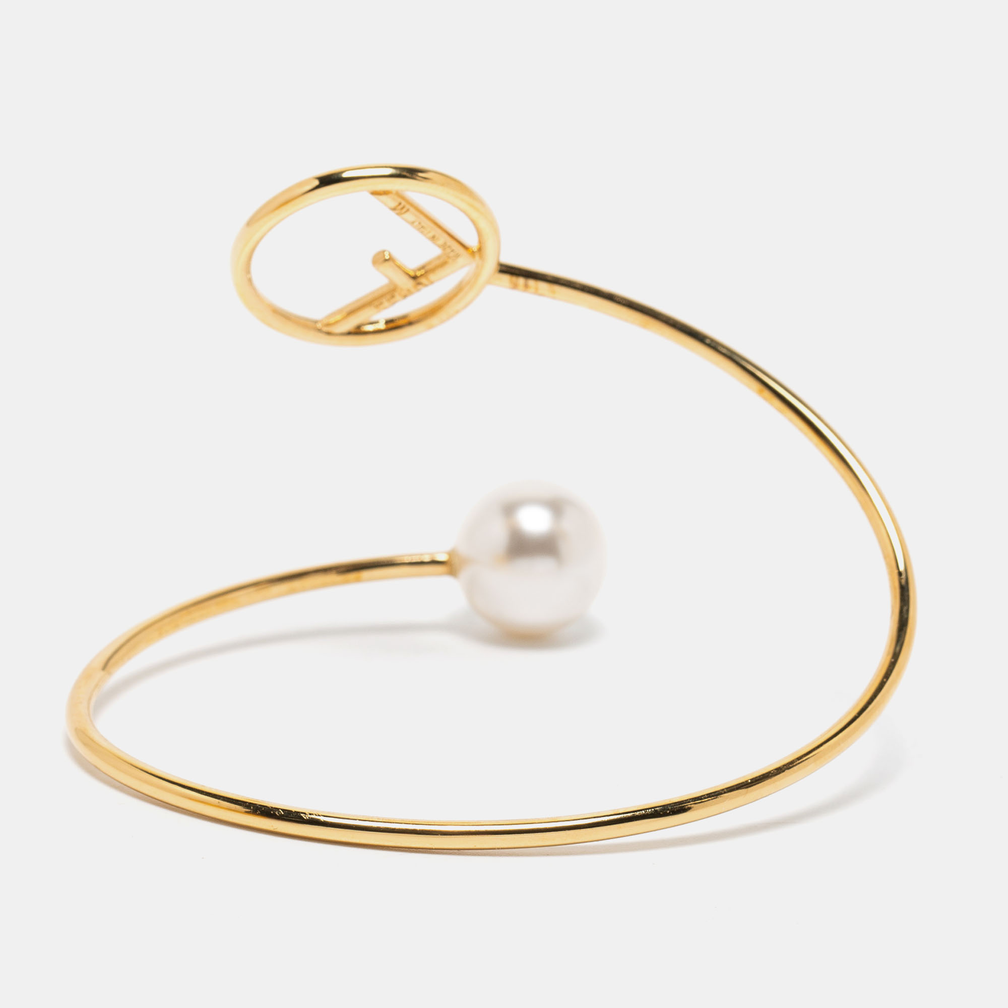 

Fendi F is Fendi Faux Pearl Gold Tone Cuff Bracelet