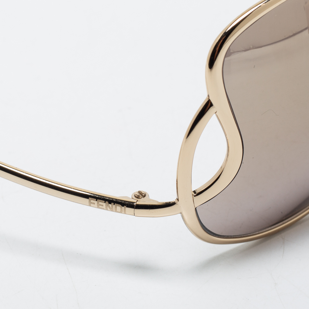 

Fendi Light Brown FS5178 Butterfly Rimmed Oversized Sunglasses