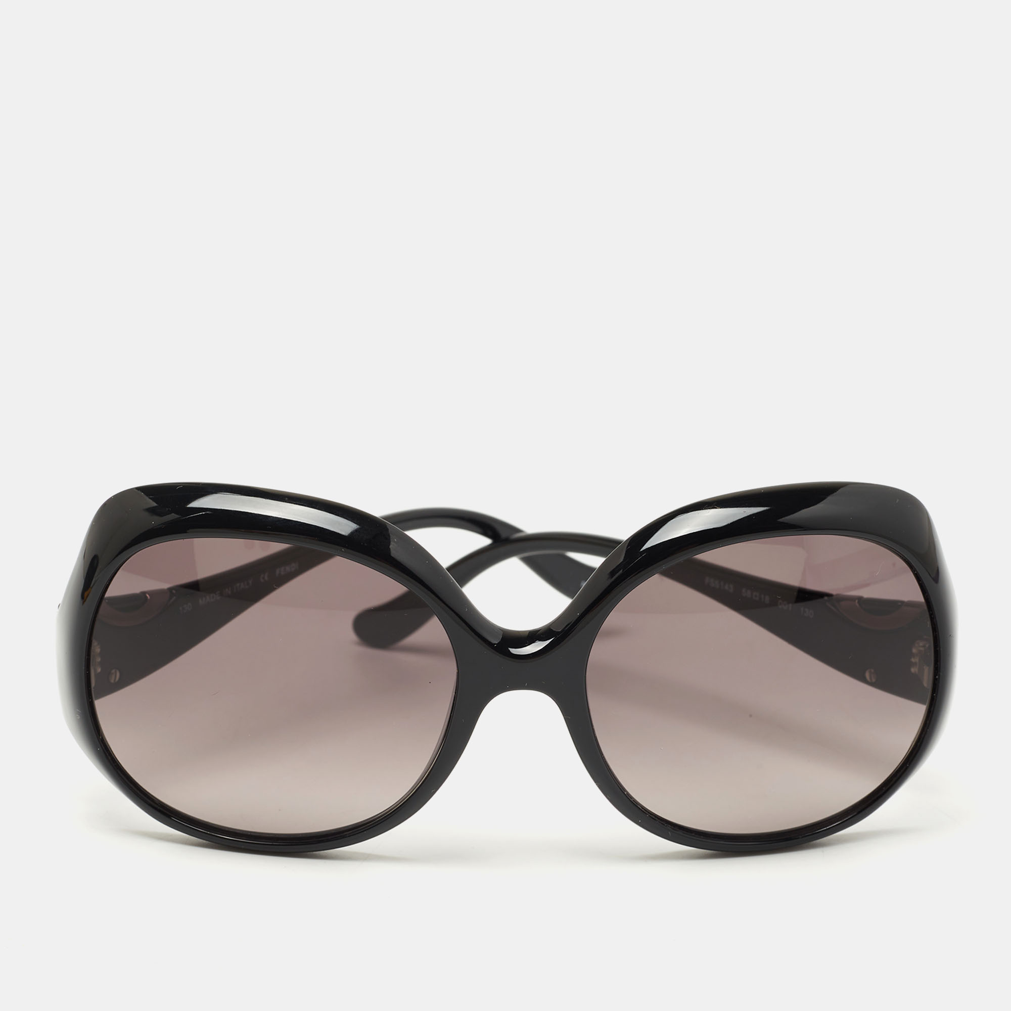 FENDI Pre-owned Black/ Grey Gradient Fs5143 Oversized Sunglasses
