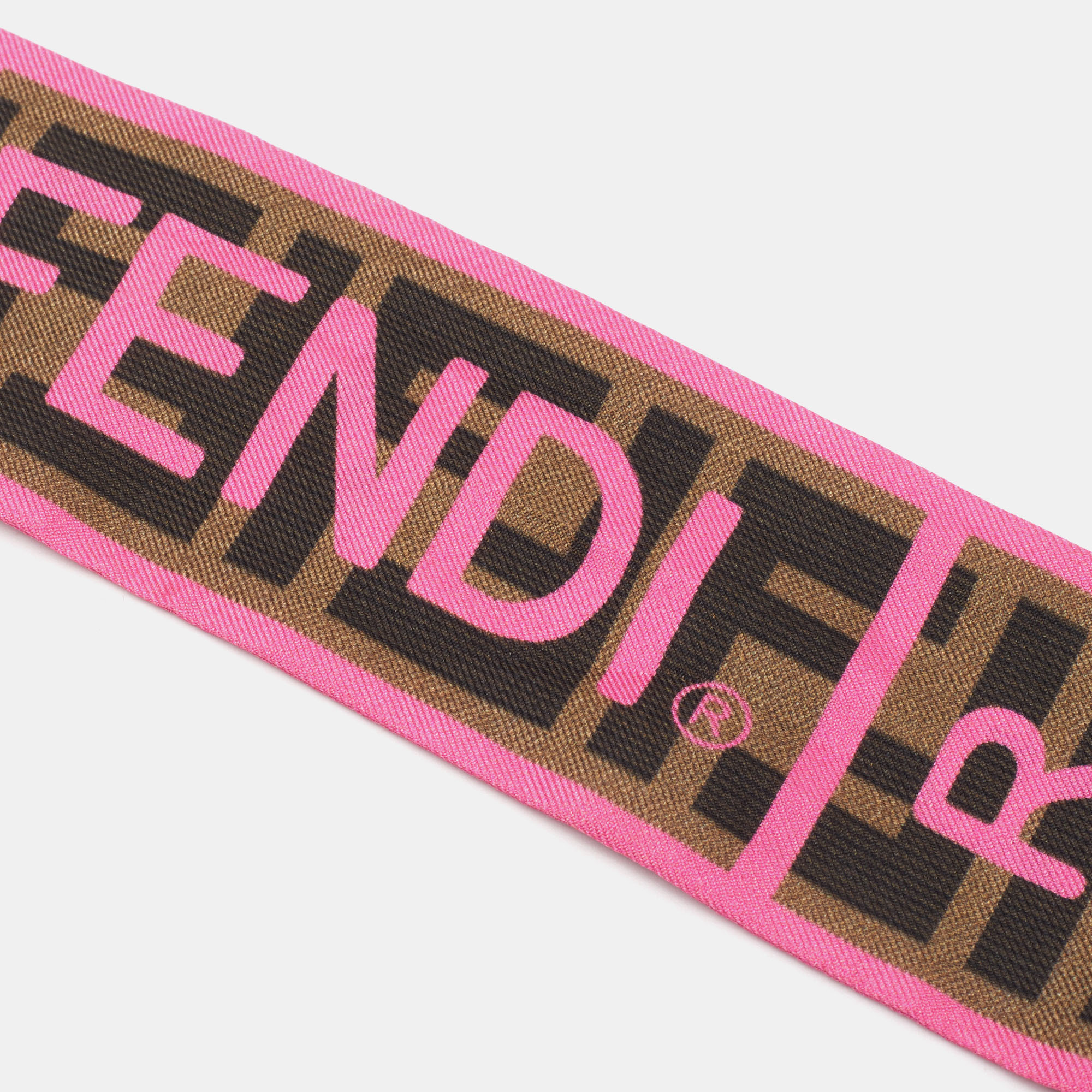 

Fendi Zucca Monogram Logo Printed Silk Twilly Scarf, Pink