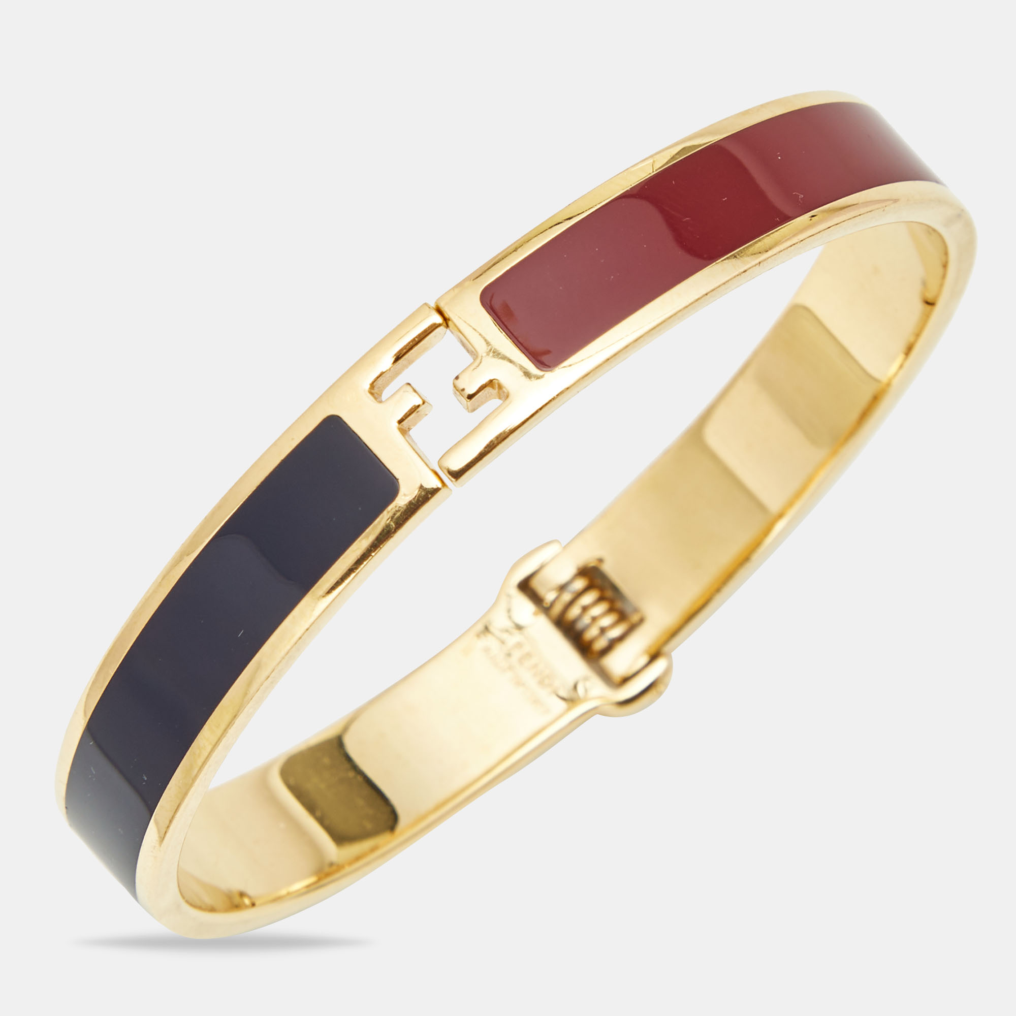 

Fendi Fendista Bicolor Enamel Gold Tone Bracelet