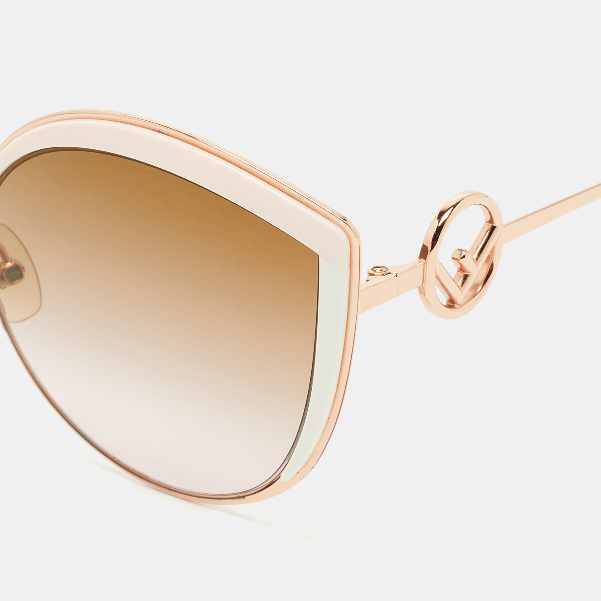 

Fendi Pink/Rose Gold Tone FF 0290/S Gradient Cat Eye Sunglasses