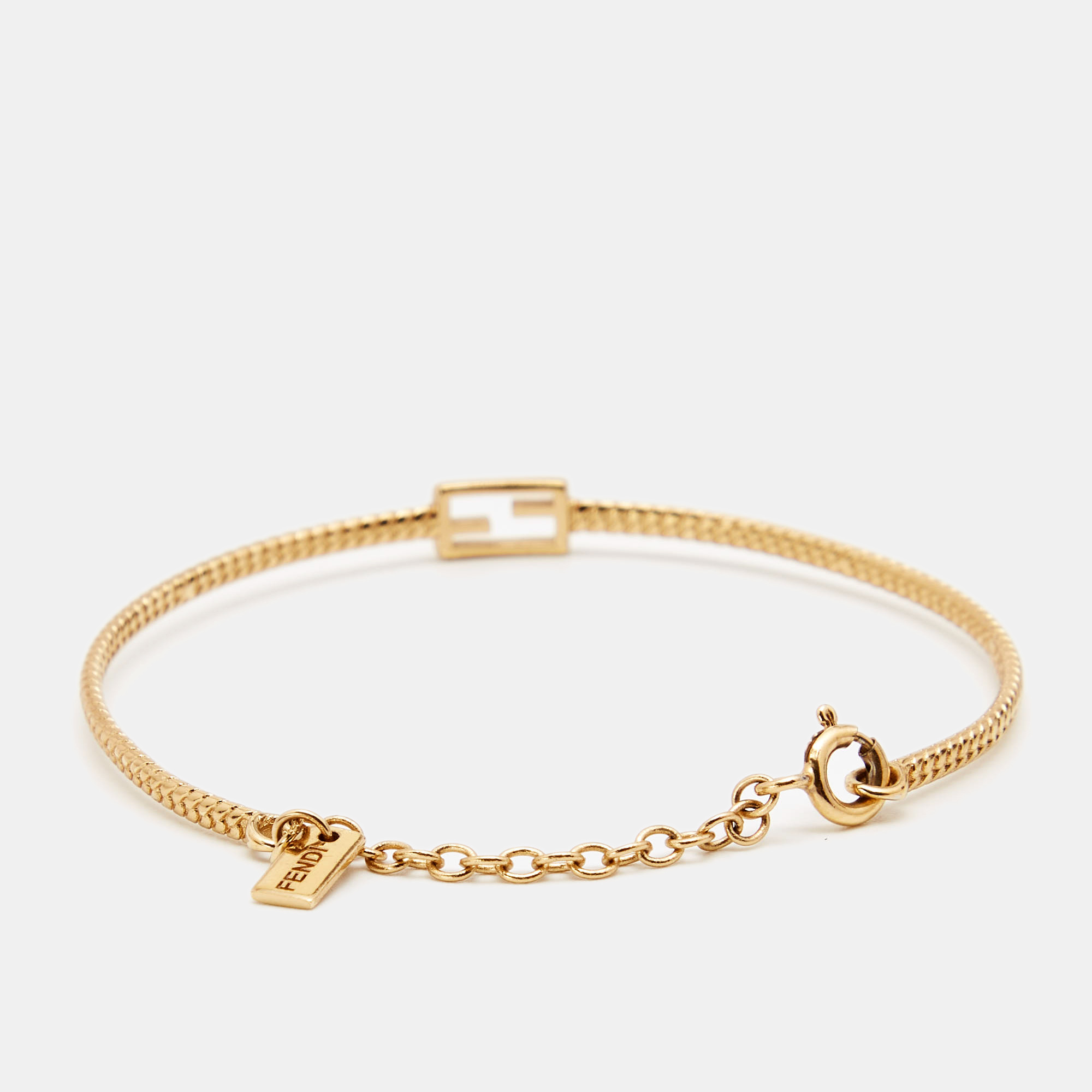 

Fendi Baguette Gold Tone Bracelet