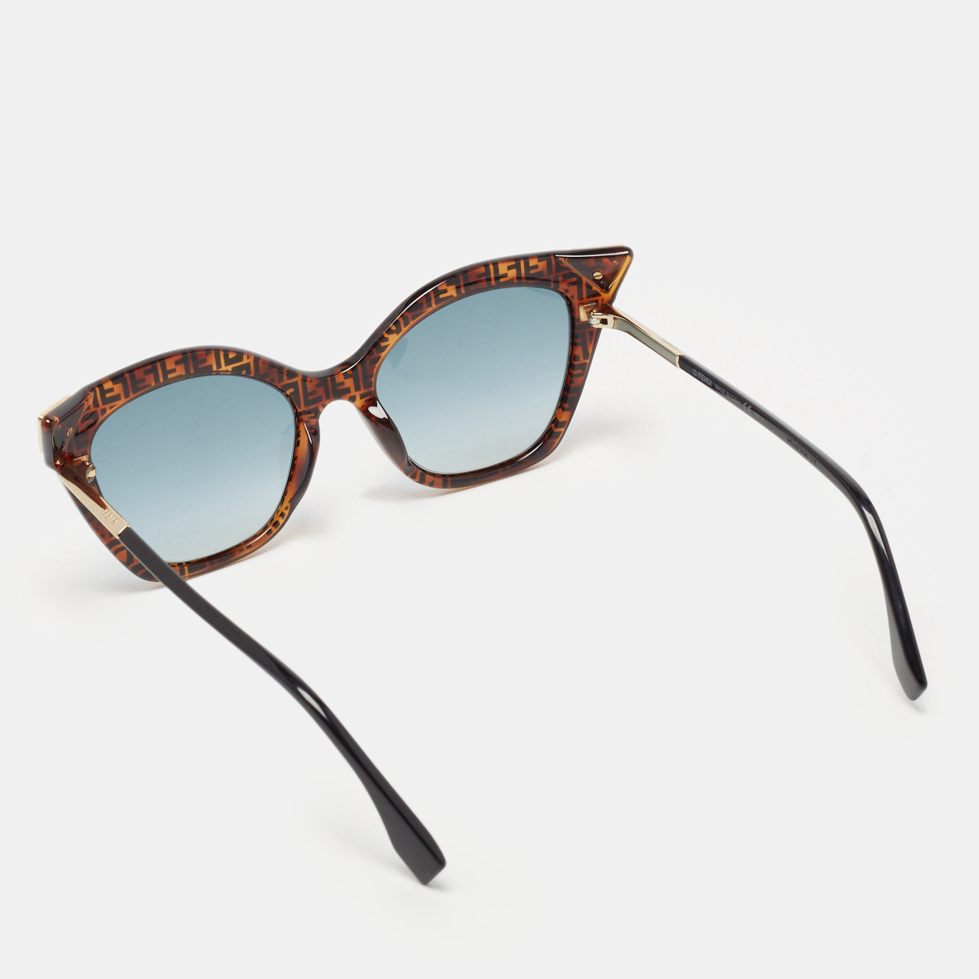 

Fendi Brown/Black FF Gradient Crystals Cat Eye Sunglasses