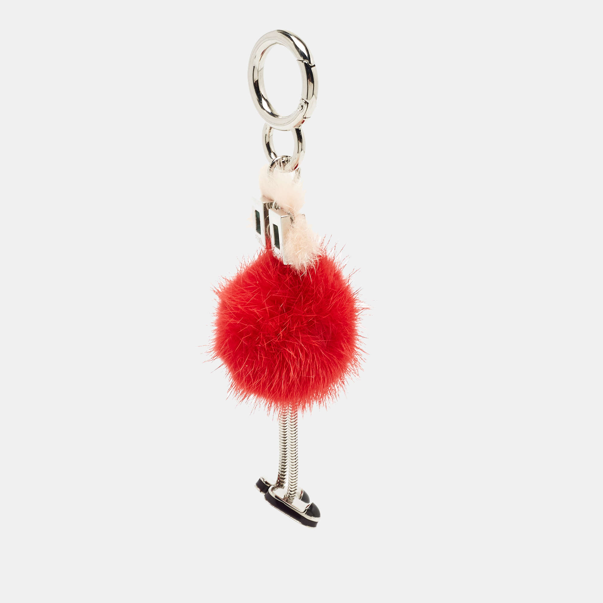 

Fendi Red/Peach Fur Hypnoteyes Chick Pom Pom Bag Charm