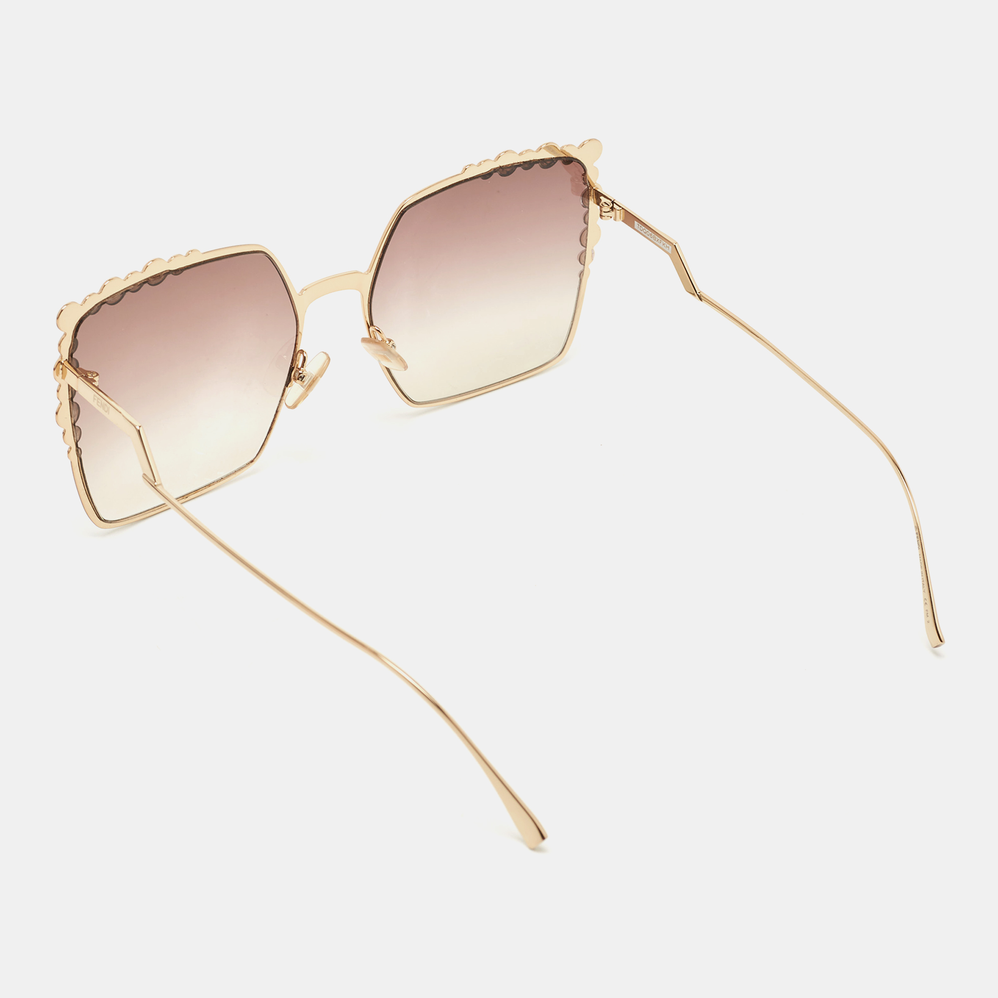

Fendi Gold Tone/Pink Gradient Studded FF0259S Oversized Sunglasses