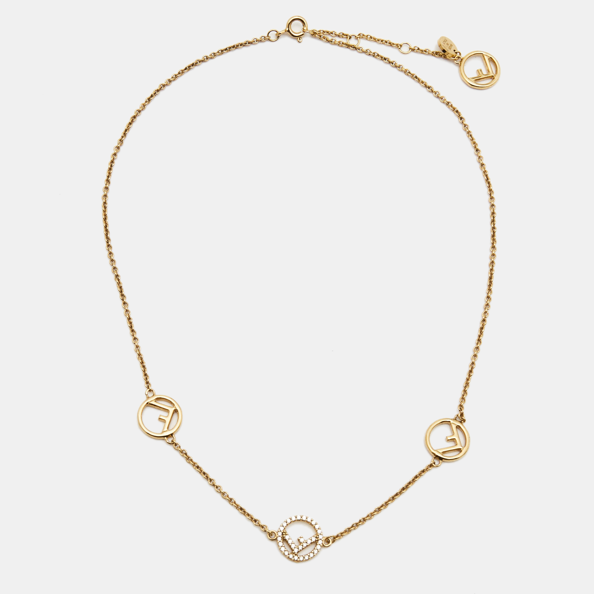

Fendi F is Fendi Crystals Gold Tone Chain Necklace