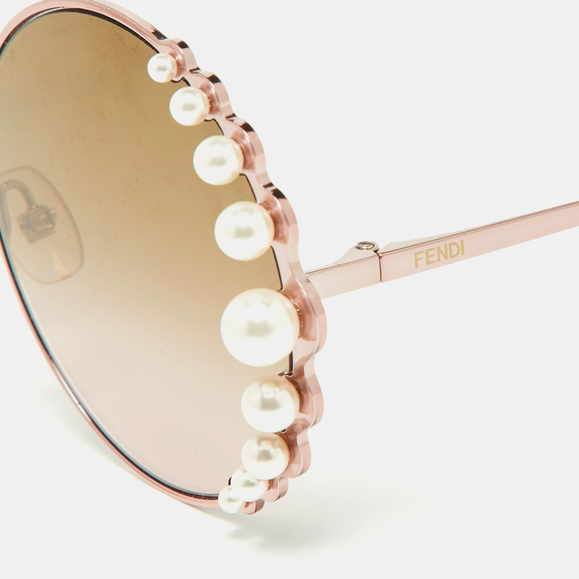 

Fendi RoseGold/Pink Pearl Embellished FF0295S Round Sunglasses