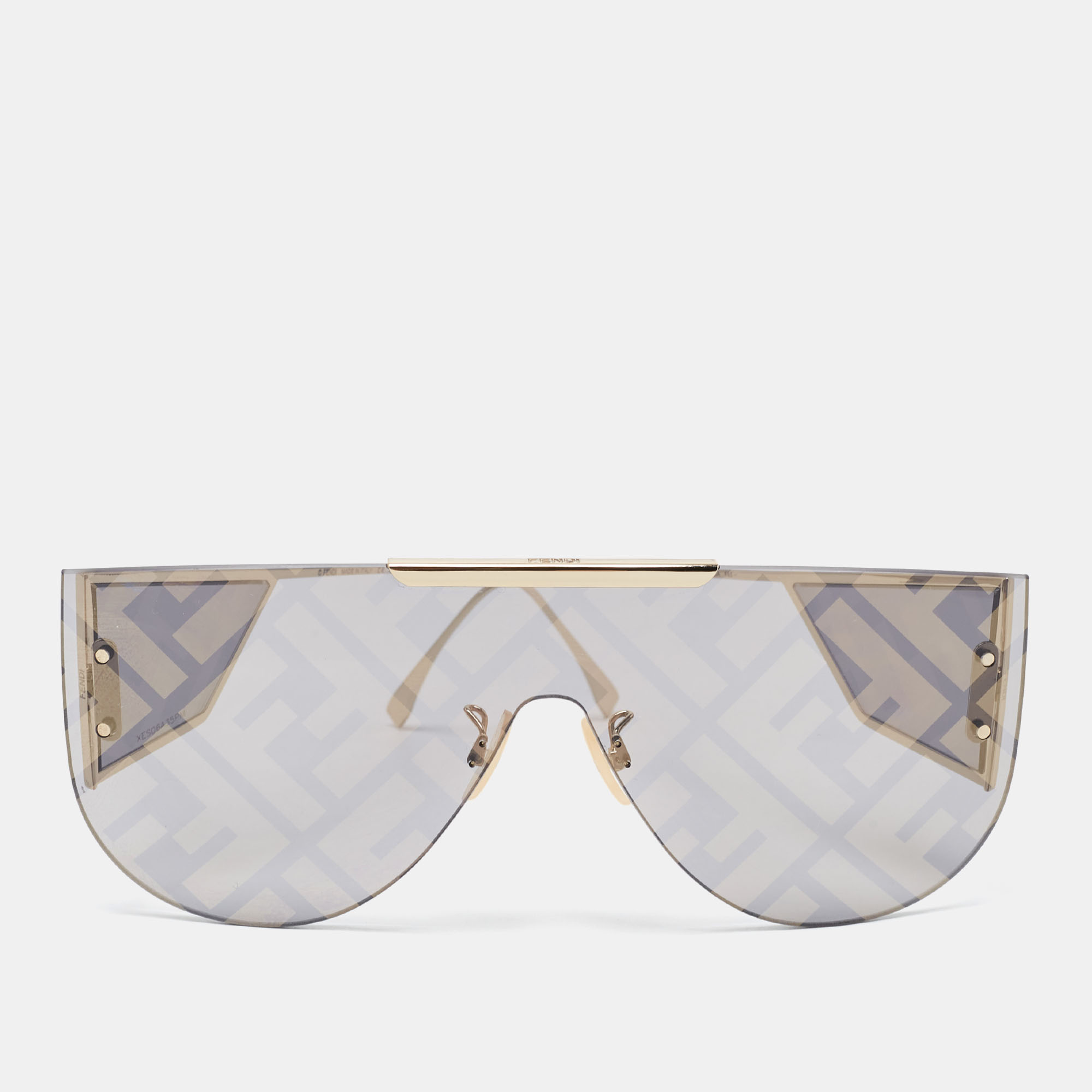 Pre Owned Fendi Black/Gold FF Motif Gradient Decor Sunglasses