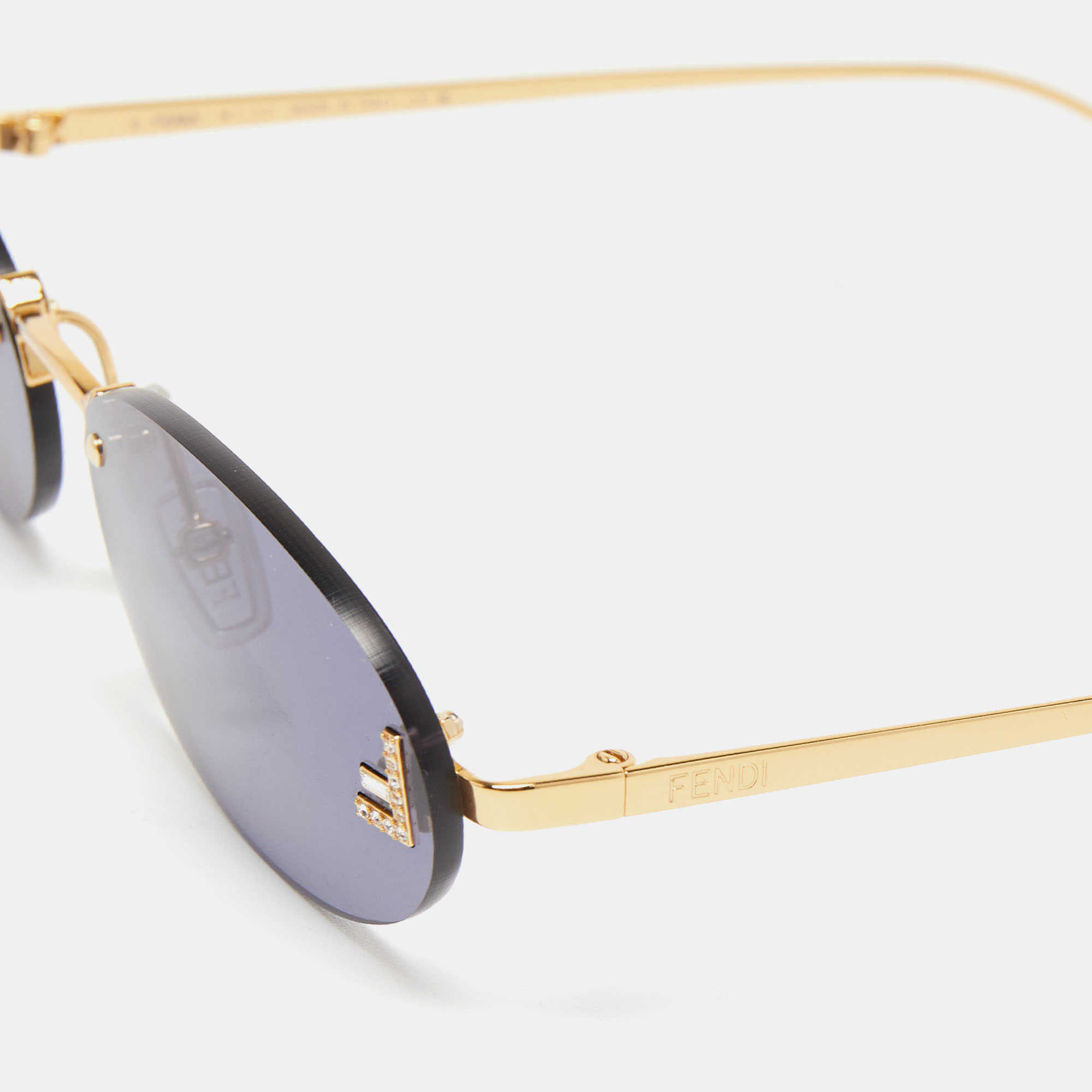 

Fendi Gold/Black Acetate FE4075US Rectangle Sunglasses