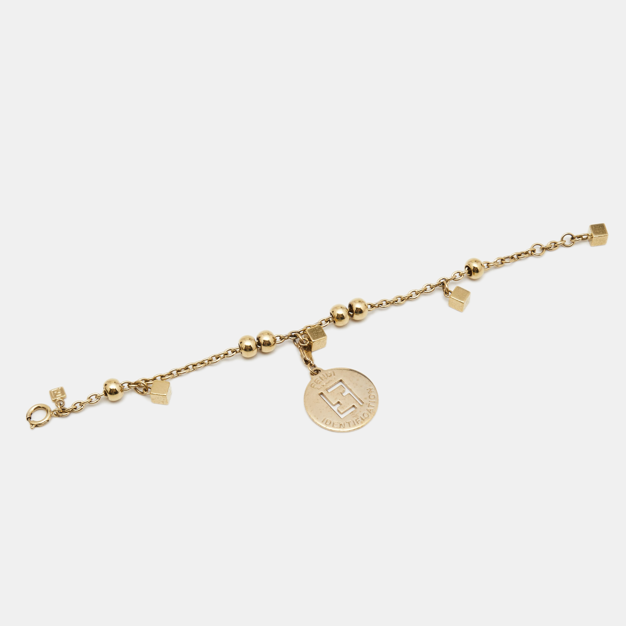 

Fendi Fendista Indentification Gold Tone Bracelet