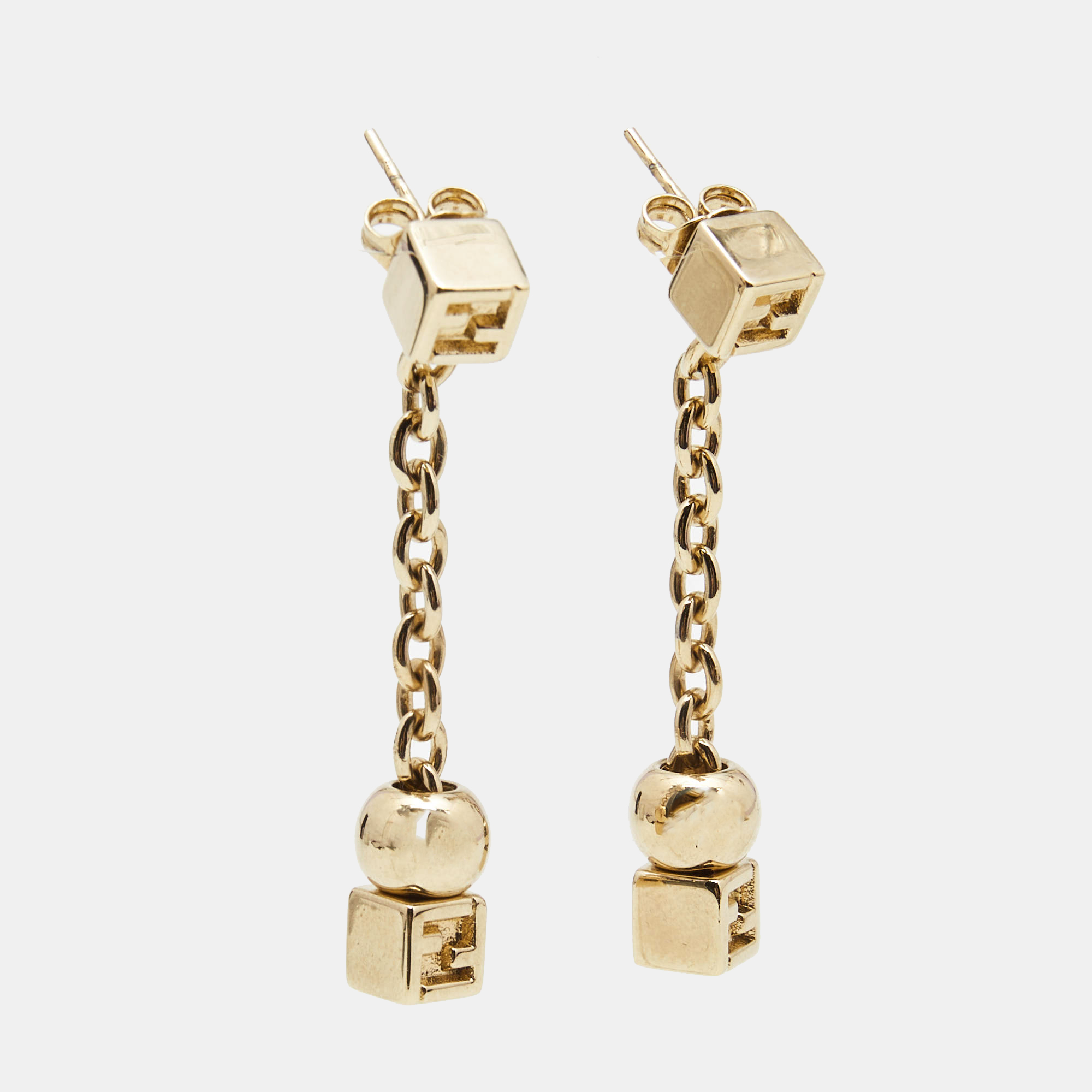

Fendi Fendista Gold Tone Earrings