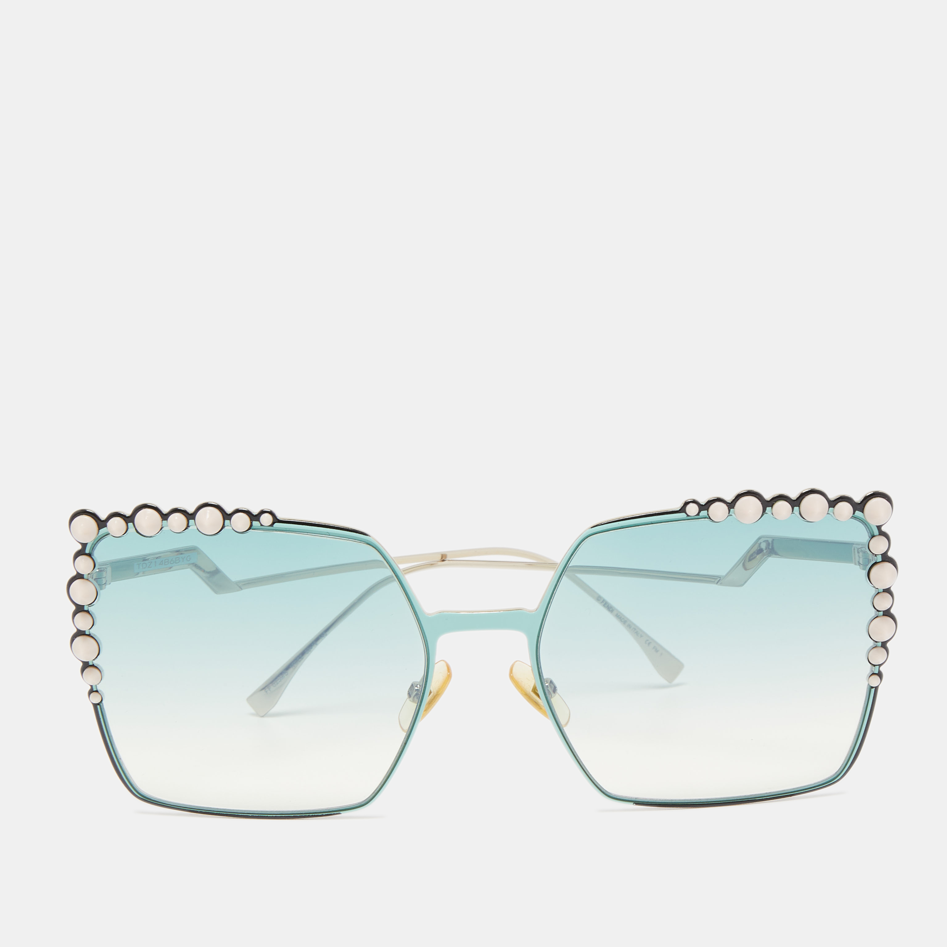 Fendi Gradient Smoke Square Ladies Sunglasses FE40065I 01B 55