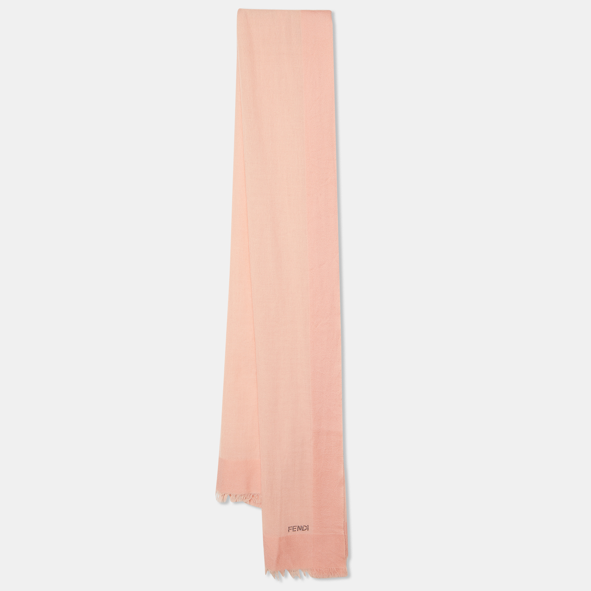 

Fendi Peach Wool & Silk Stole, Pink